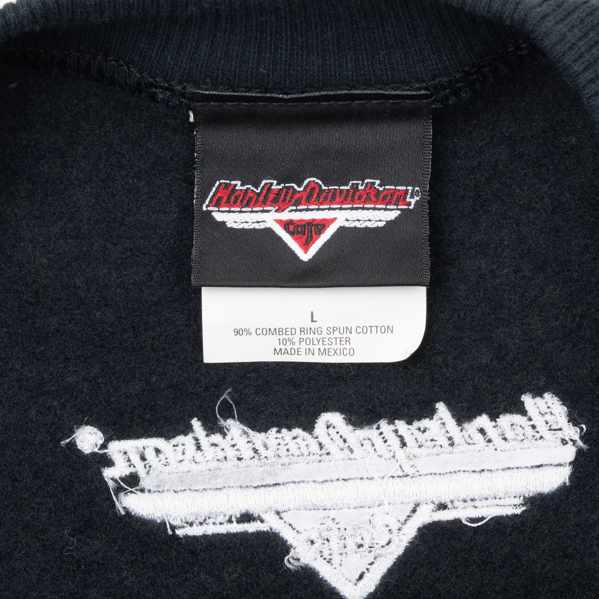 Harley-Davidson Cafe neck label and interior back embroidery detail