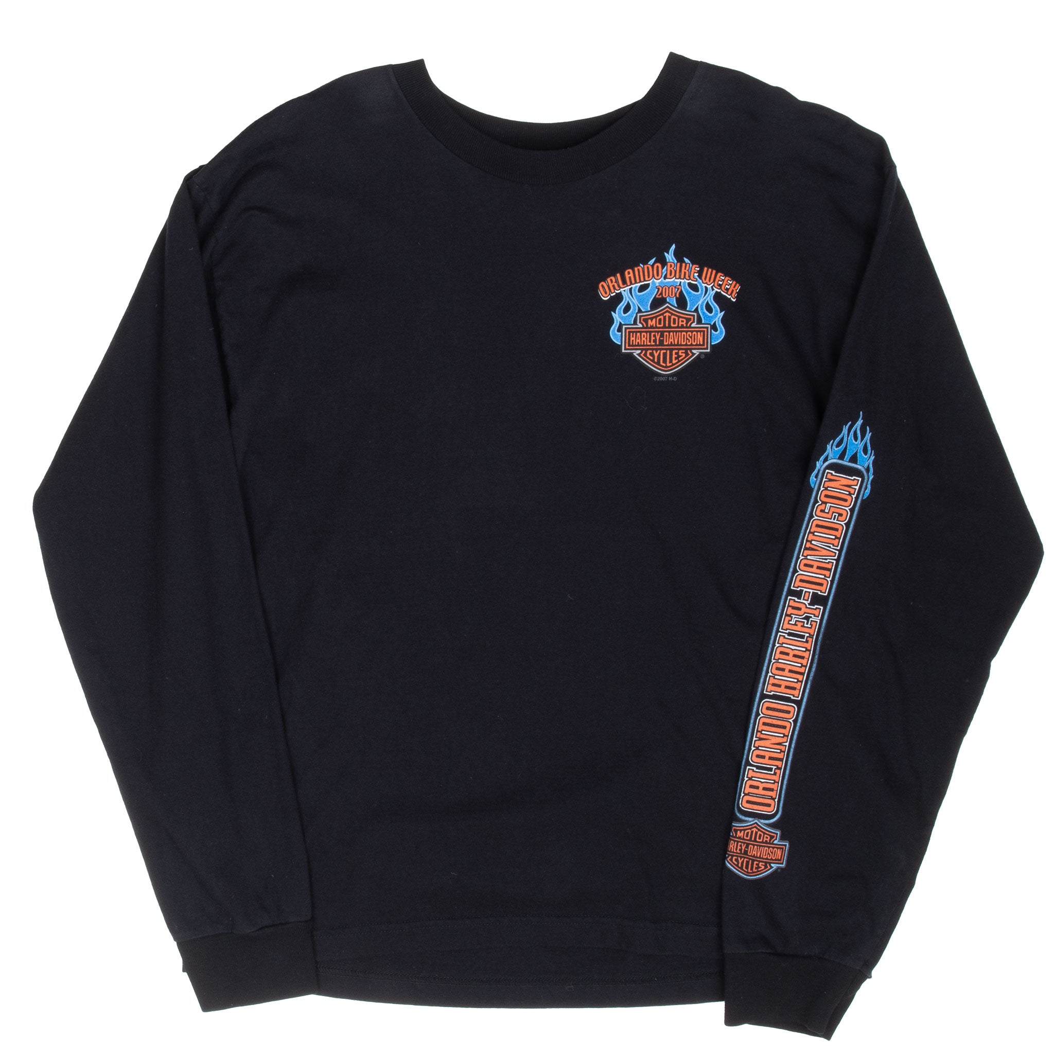 Vintage Harley Davidson Orlando Bike Week 2007 Long Sleeve Tee Shirt Size Large