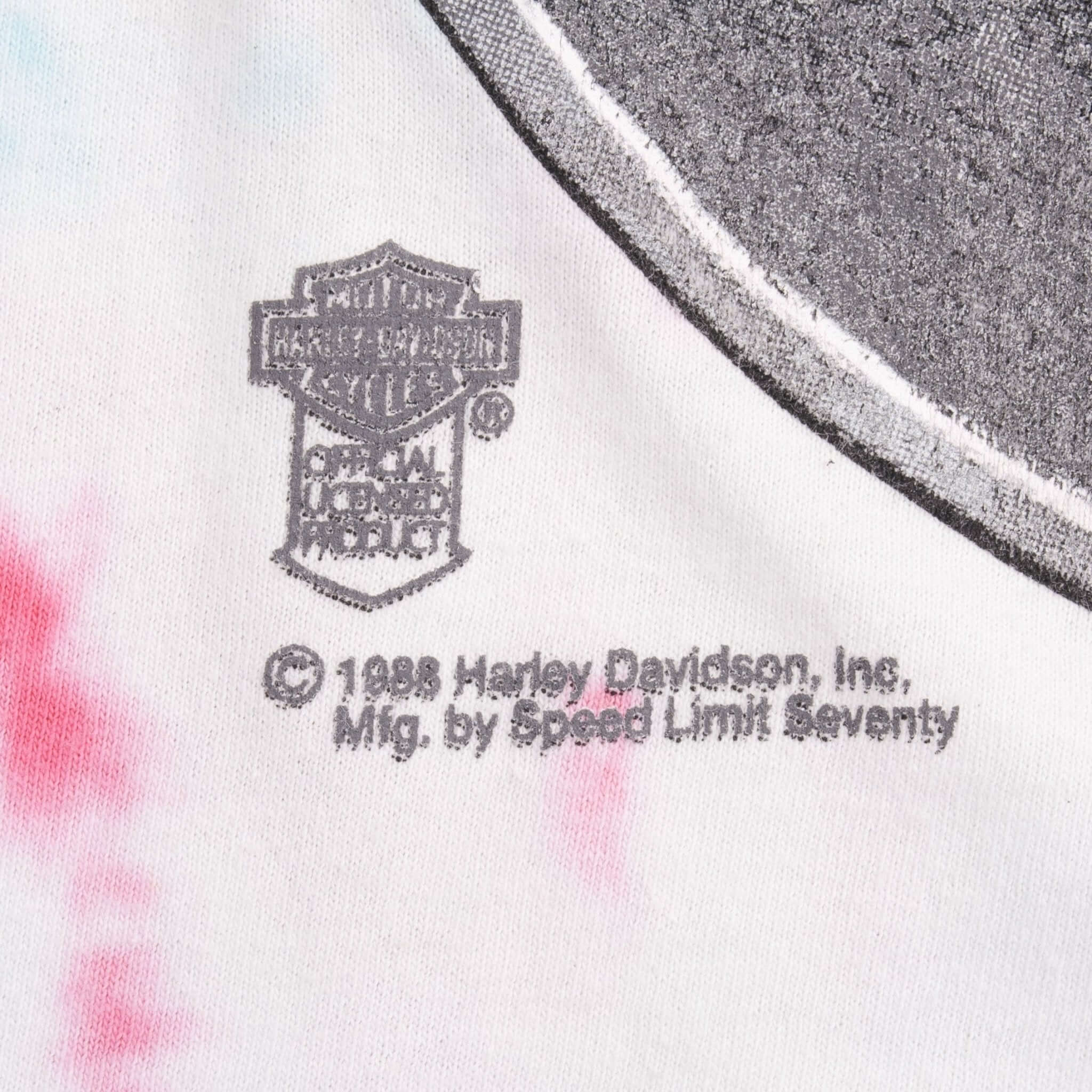 Vintage Tie Dye Harley Davidson Eagle American Iron Tee Shirt 1990S Size Medium