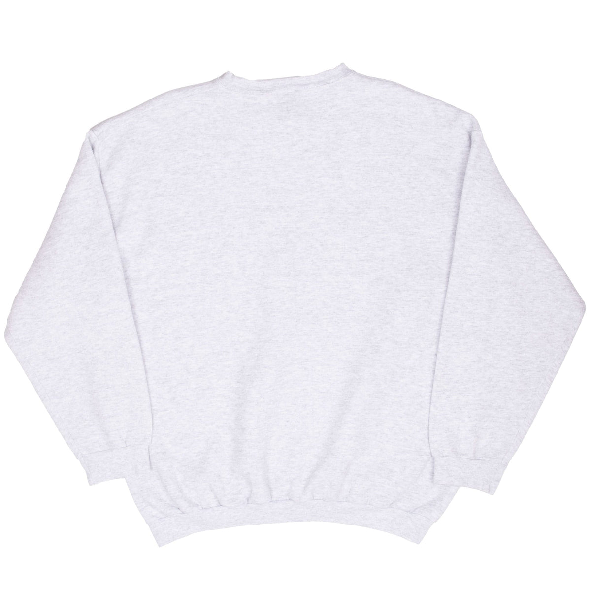 Back of grey Los Angeles Lakers crewneck sweatshirt with ribbed cuffs and hem