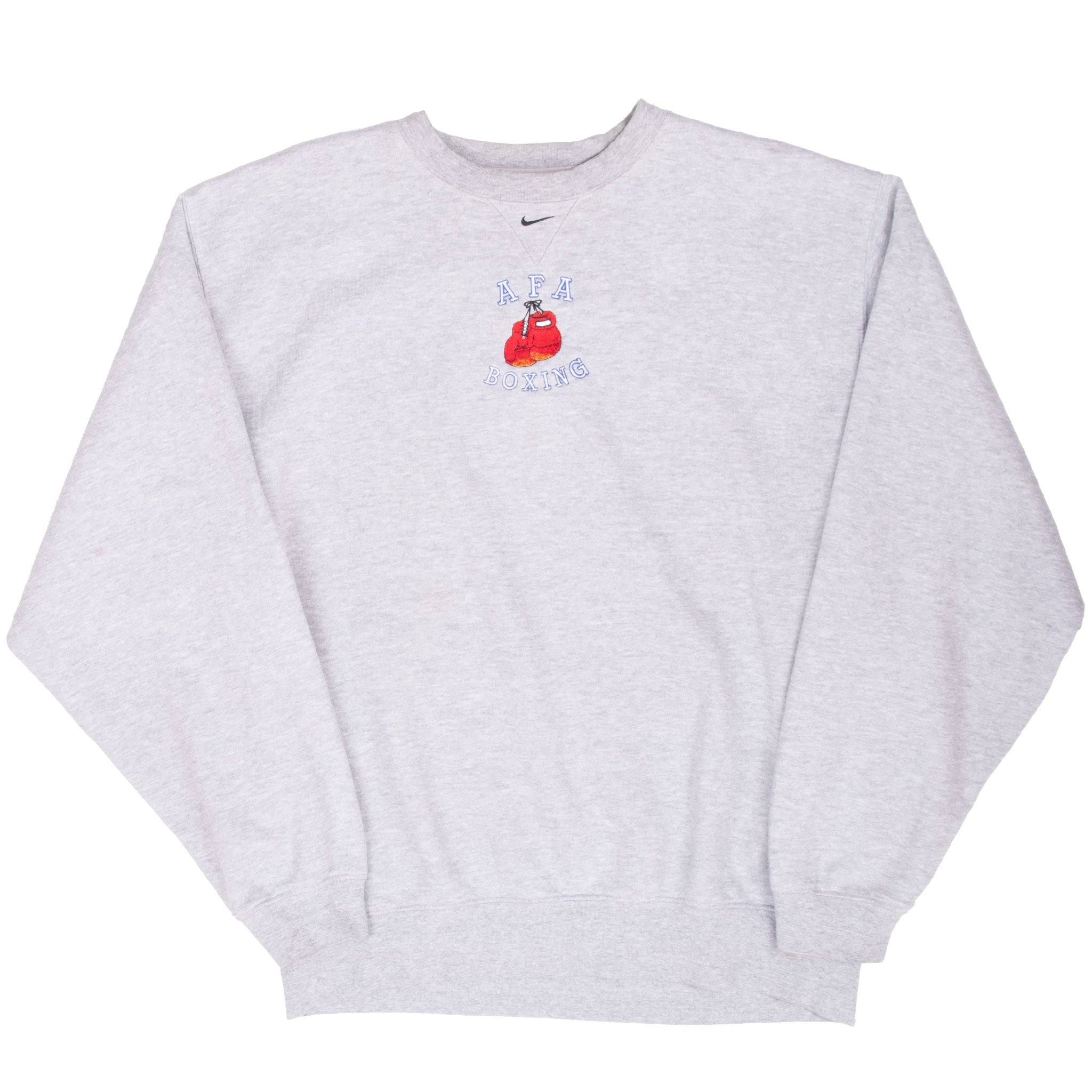 Vintage Nike Center Swoosh Afa Boxing Grey Sweatshirt 1990S Size Large