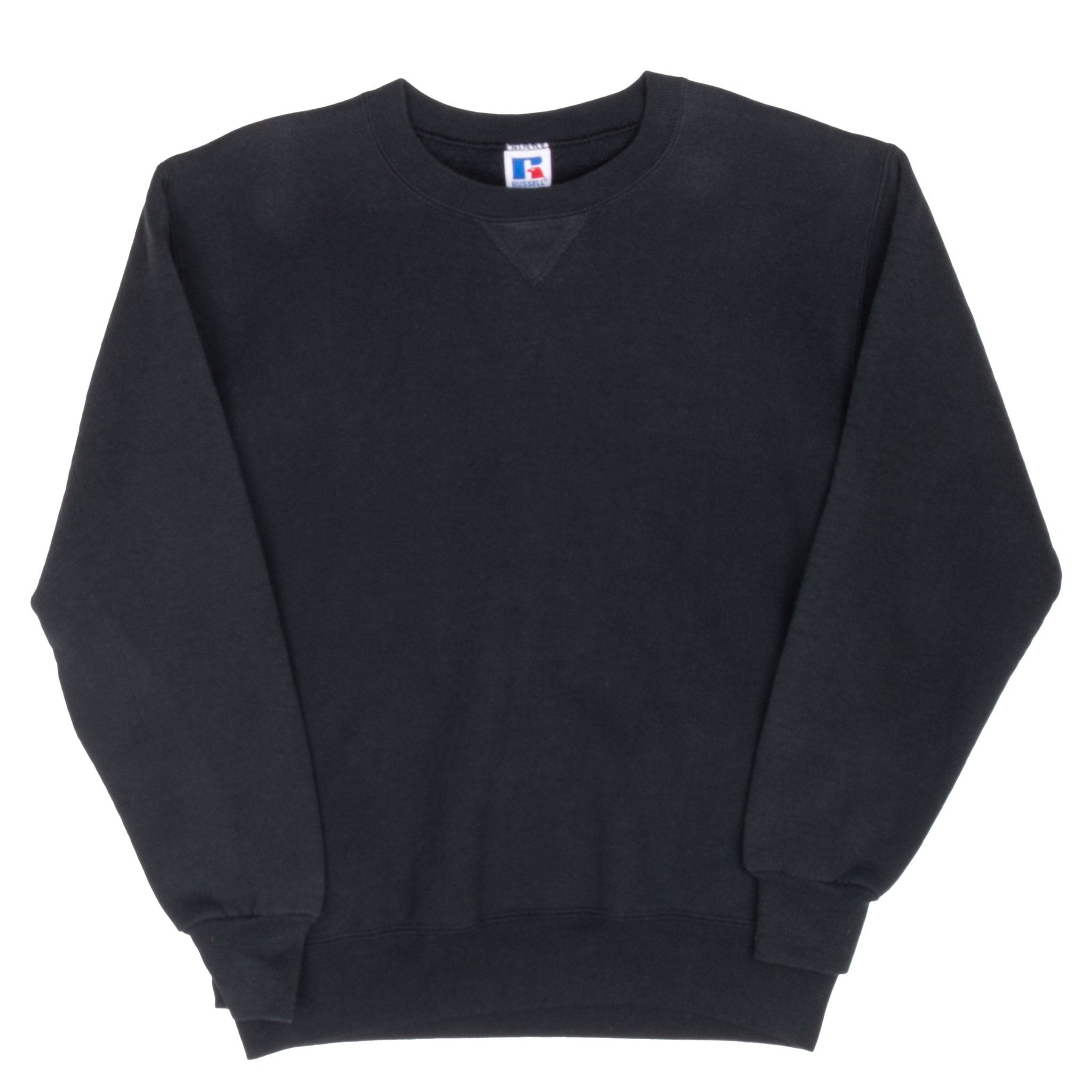 Vintage Russell Athletic Blank Black Sweatshirt 1990S Size Medium Made In Usa