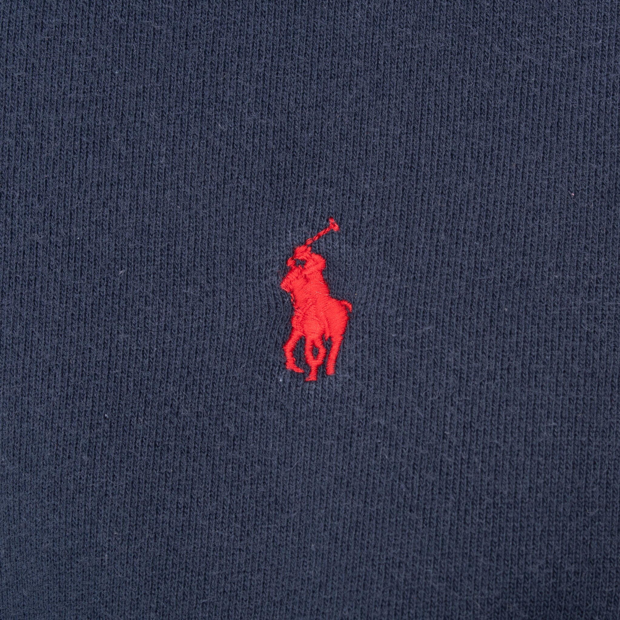 VINTAGE POLO RALPH LAUREN BLUE SHERPA LINED FULL ZIP HOODIE SWEATSHIRT LARGE