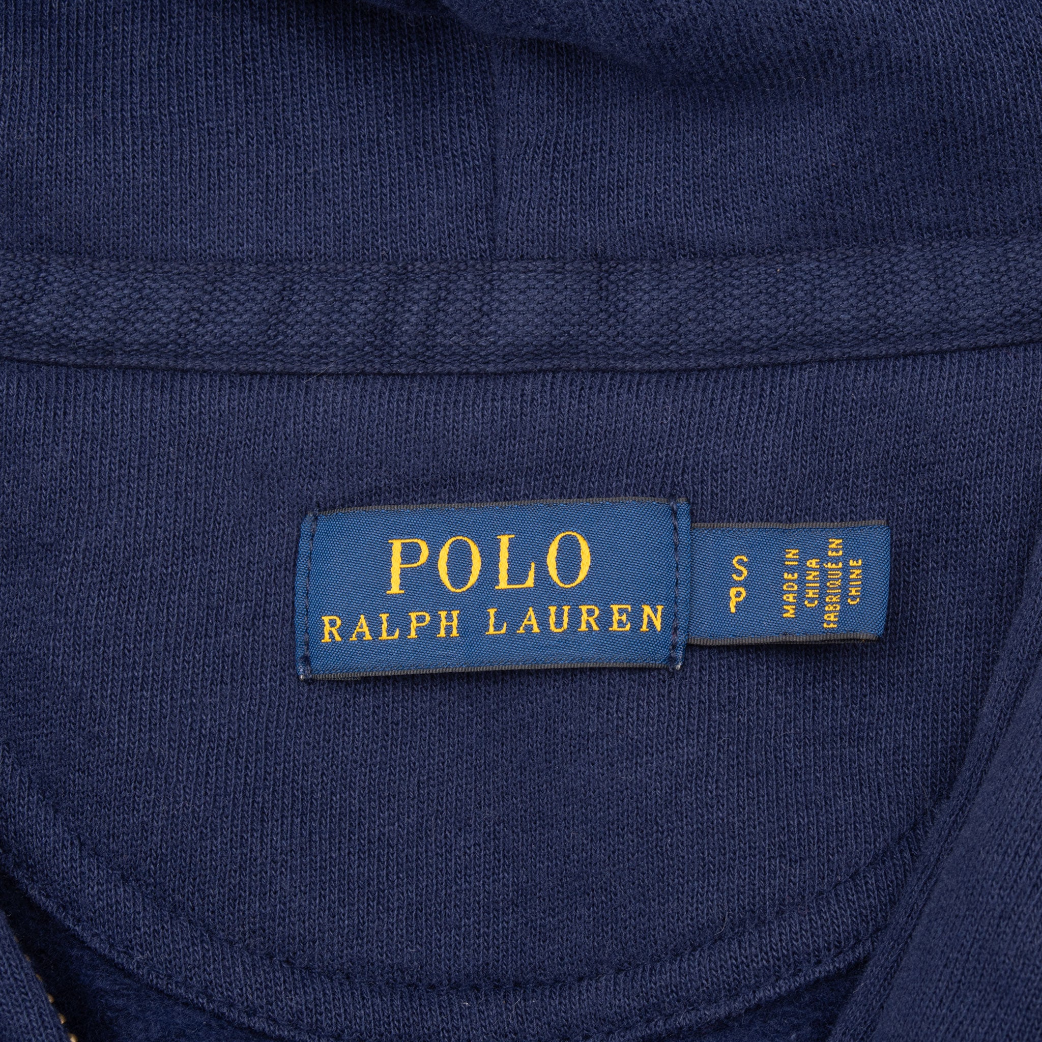 VINTAGE RALPH LAUREN USA BIG HORSE ZIP UP BLUE HOODIE SWEATSHIRT SMALL