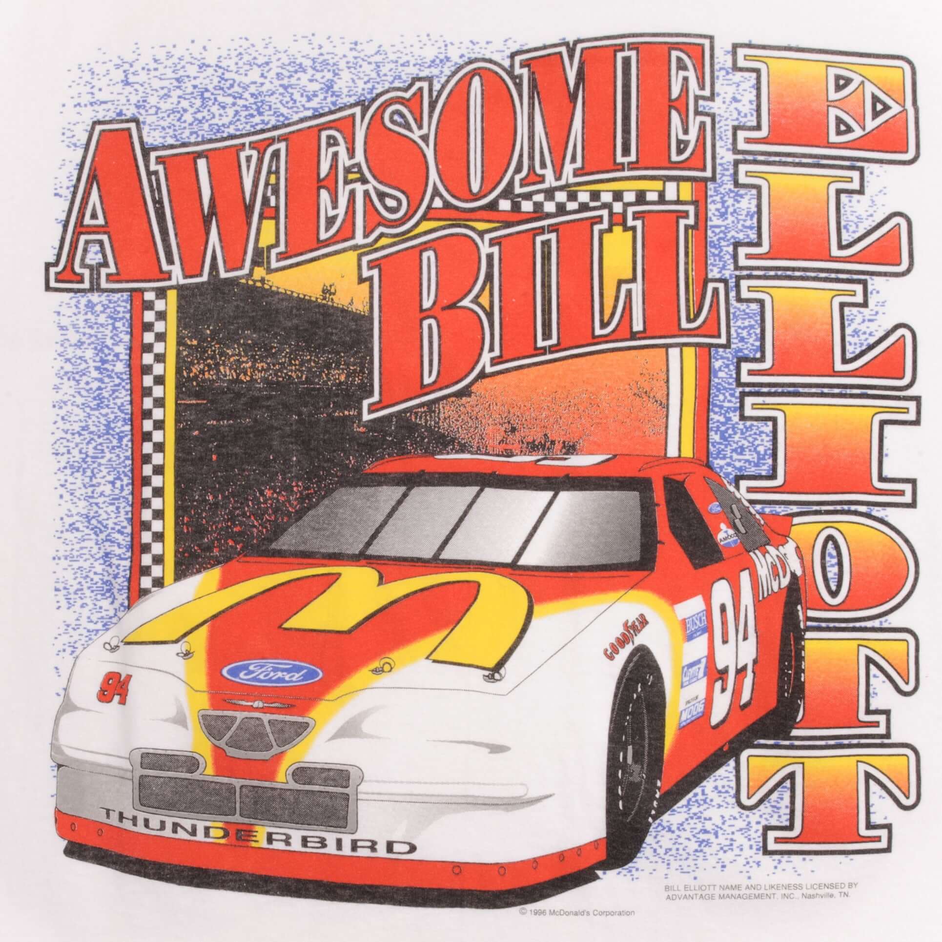 Vintage Nascar Bill Eliott McDonald's Tee Shirt 1990s Size Large