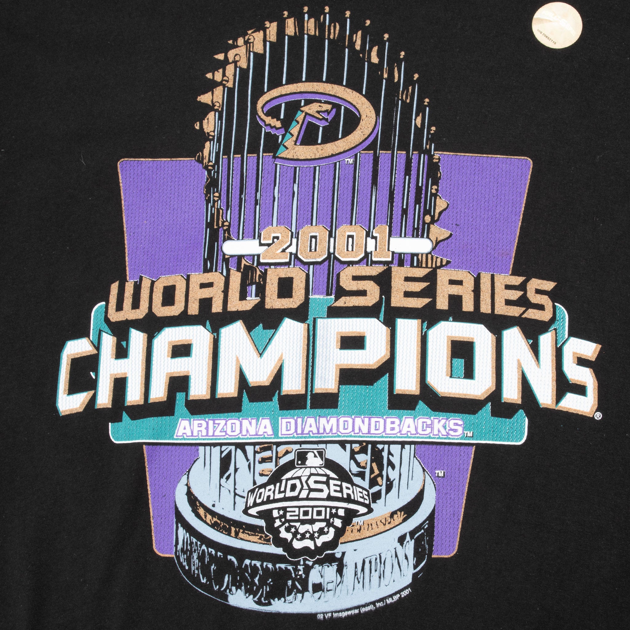 Vintage Mlb Arizona Diamondbacks World Champions 2001 Tee Shirt Size XL Deadstock