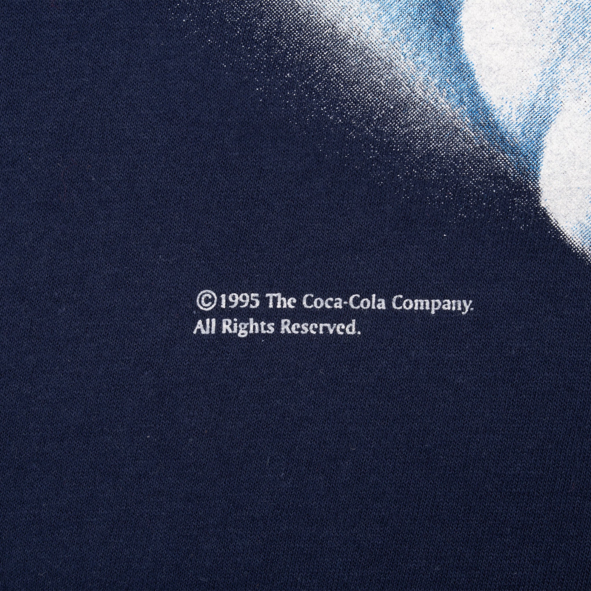 Vintage Coca Cola Polar Bear Tee Shirt 1995 Size Medium Made In USA With Single Stitch Sleeves Deatstock