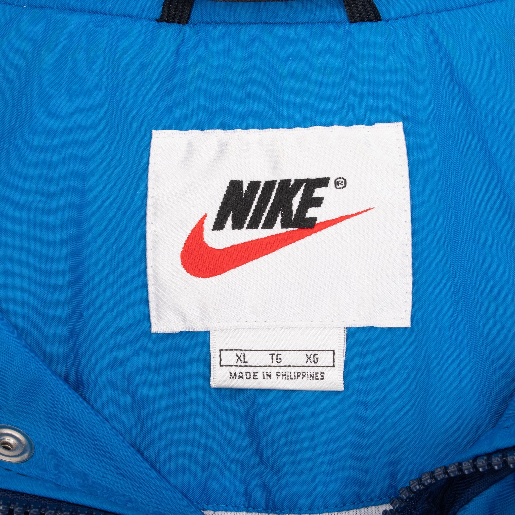 Vintage Nike Classic Swoosh Blue Windbreaker Jacket 1990S Size XL