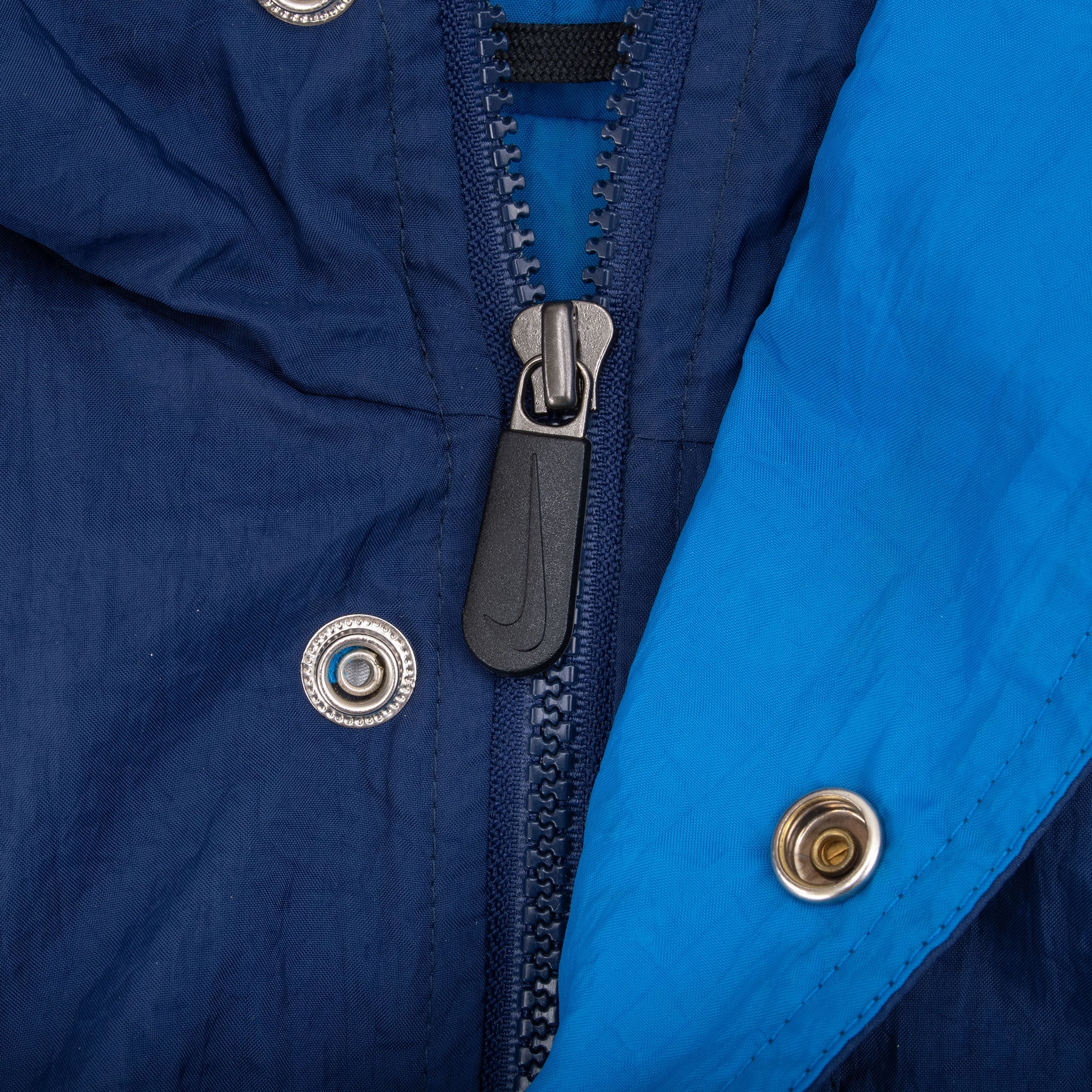 Vintage Nike Classic Swoosh Blue Windbreaker Jacket 1990S Size XL