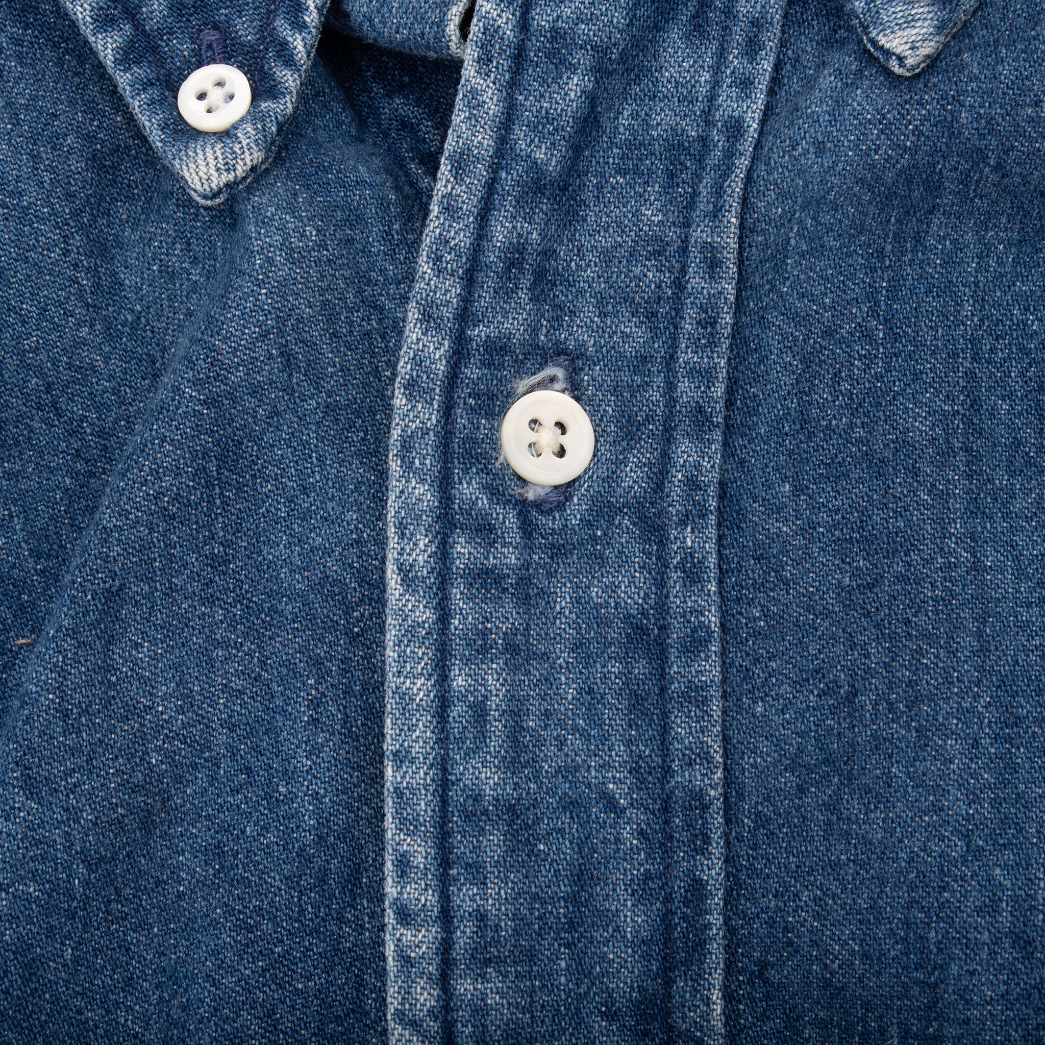 Vintage Ralph Lauren Blue Denim Shirt 1990S Size Small Made In Usa