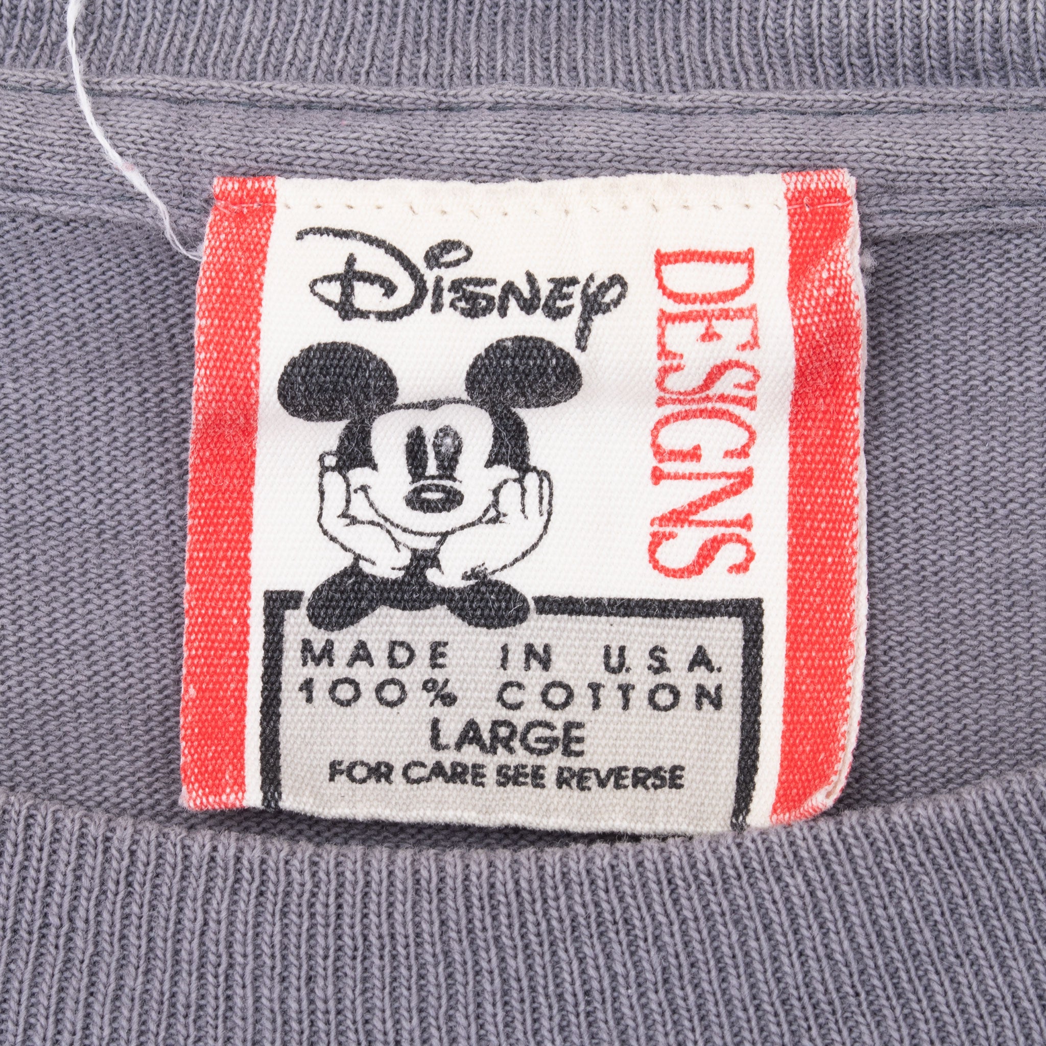 Vintage Disney Animation Nation Mickey Mouse Tee Shirt Size Large Made In Usa With Single Stitch Sleeves