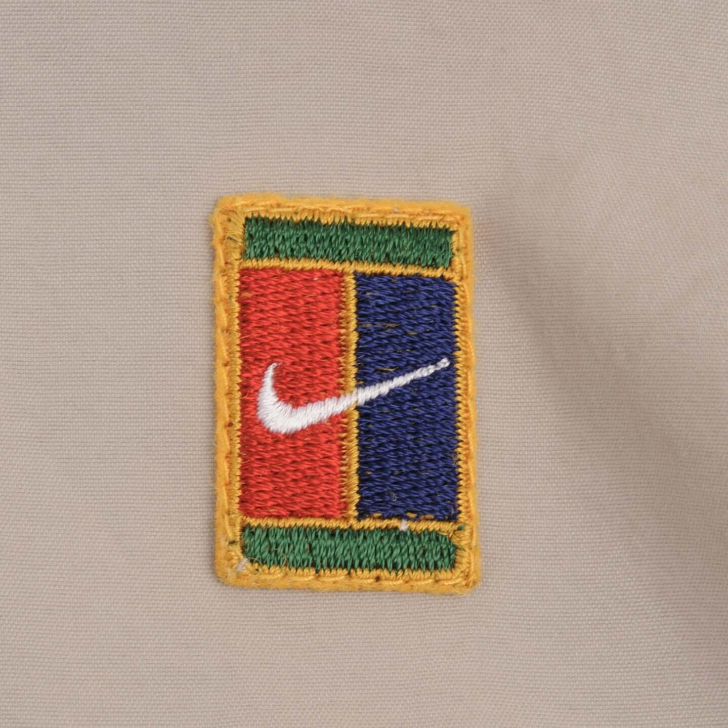 Vintage Nike Tennis Windbreaker Beige Jacket 1990S Size XL Youth Equivalent Medium