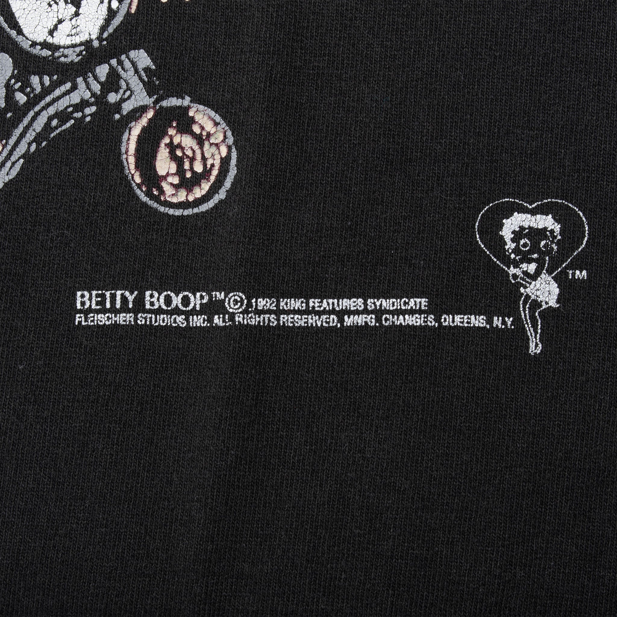 Vintage Betty Boop Biker Harley Tee Shirt 1992 Size XL Made In Usa With Single Stitch Sleeves