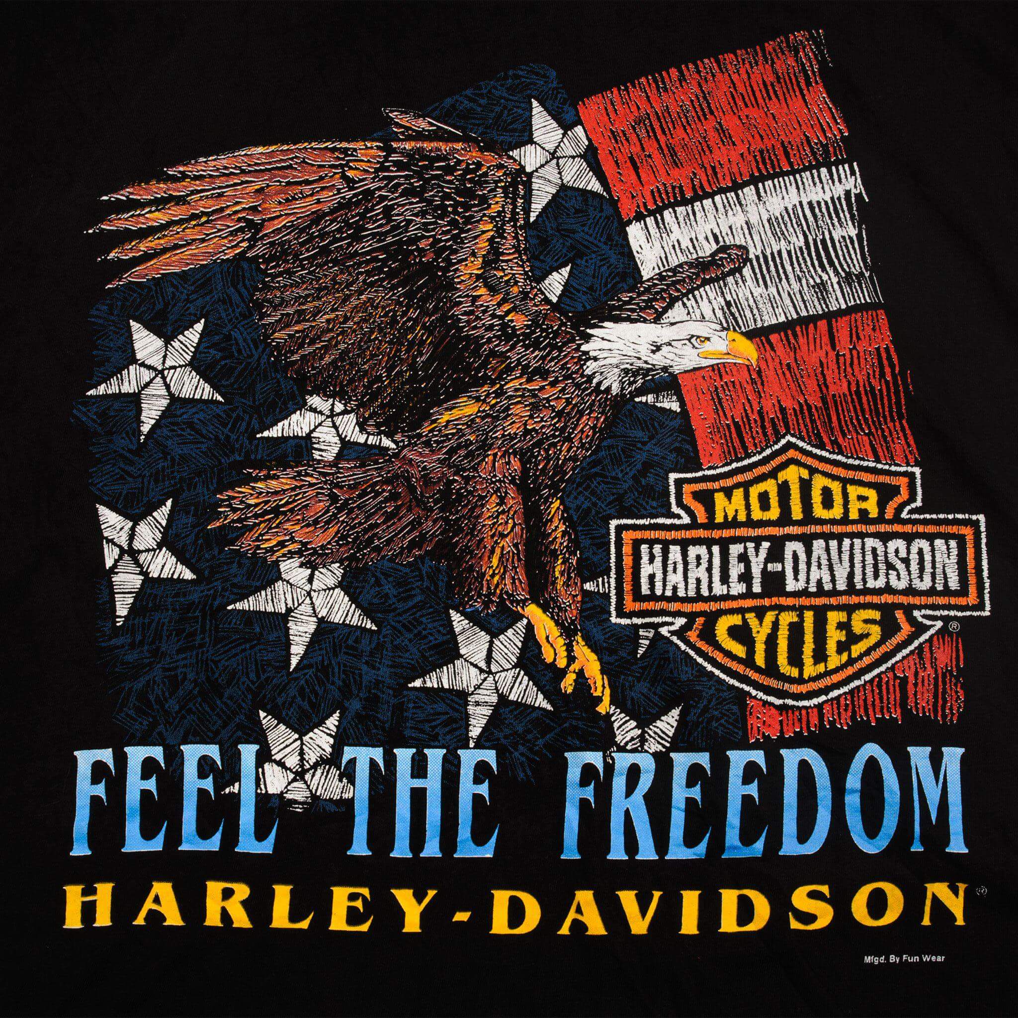 Vintage Harley Davidson Feel The Freedom Tee Shirt 90's Size XL Made In USA.