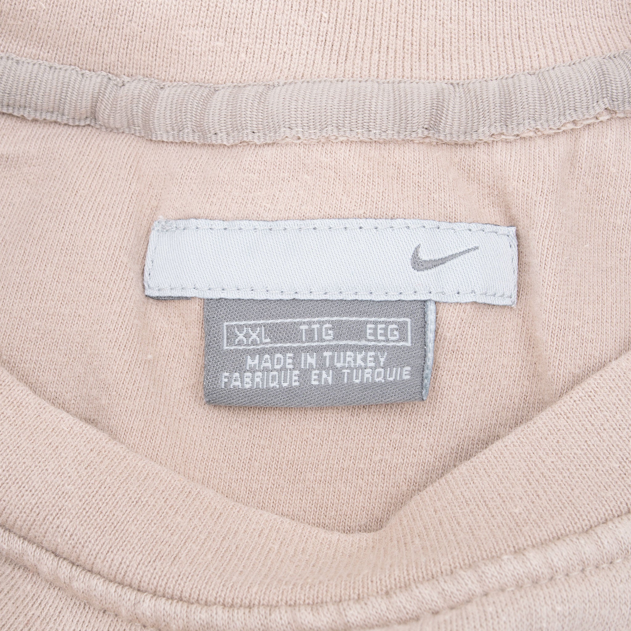 Vintage Nike Classic Swoosh Beige Sweatshirt 1990S Size 2XL