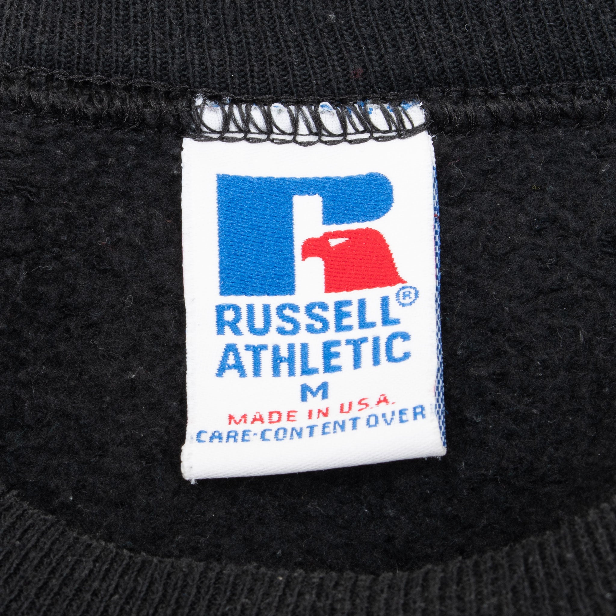 Vintage Russell Athletic Blank Black Sweatshirt 1990S Size Medium Made In Usa