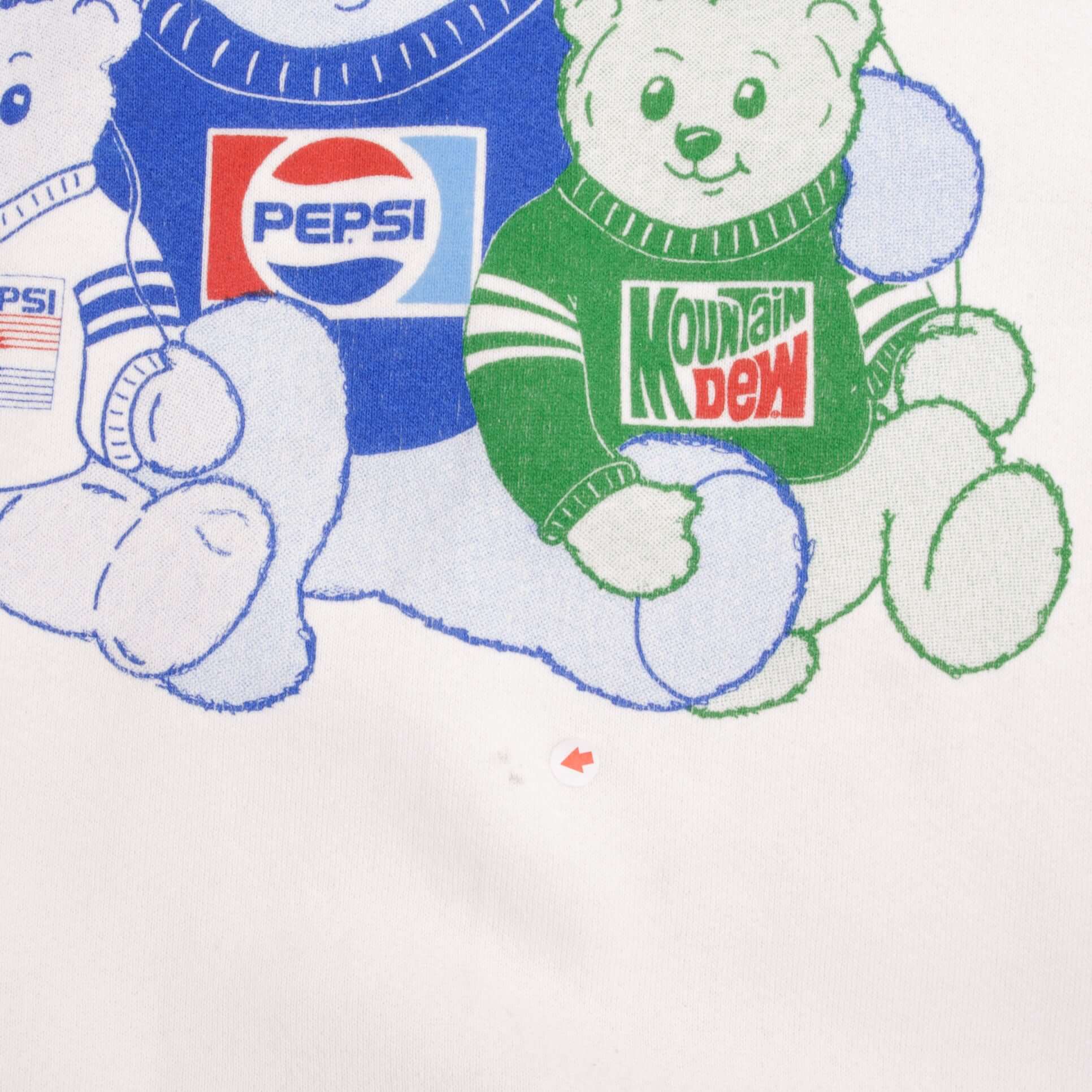 VINTAGE PEPSI COLA MOUNTAIN DEW BEARS 1980S SWEATSHIRT LARGE MADE IN USA