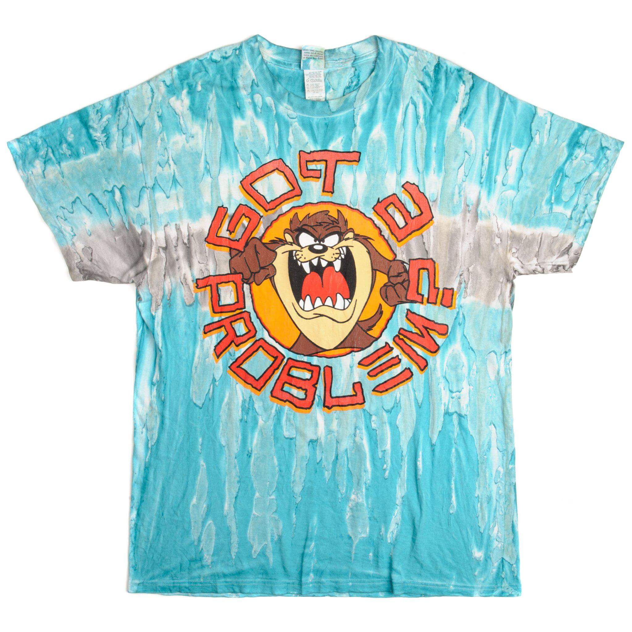 Vintage Tie-Dye Looney Tunes Taz Got A Problem ? Tee Shirt Size Large.