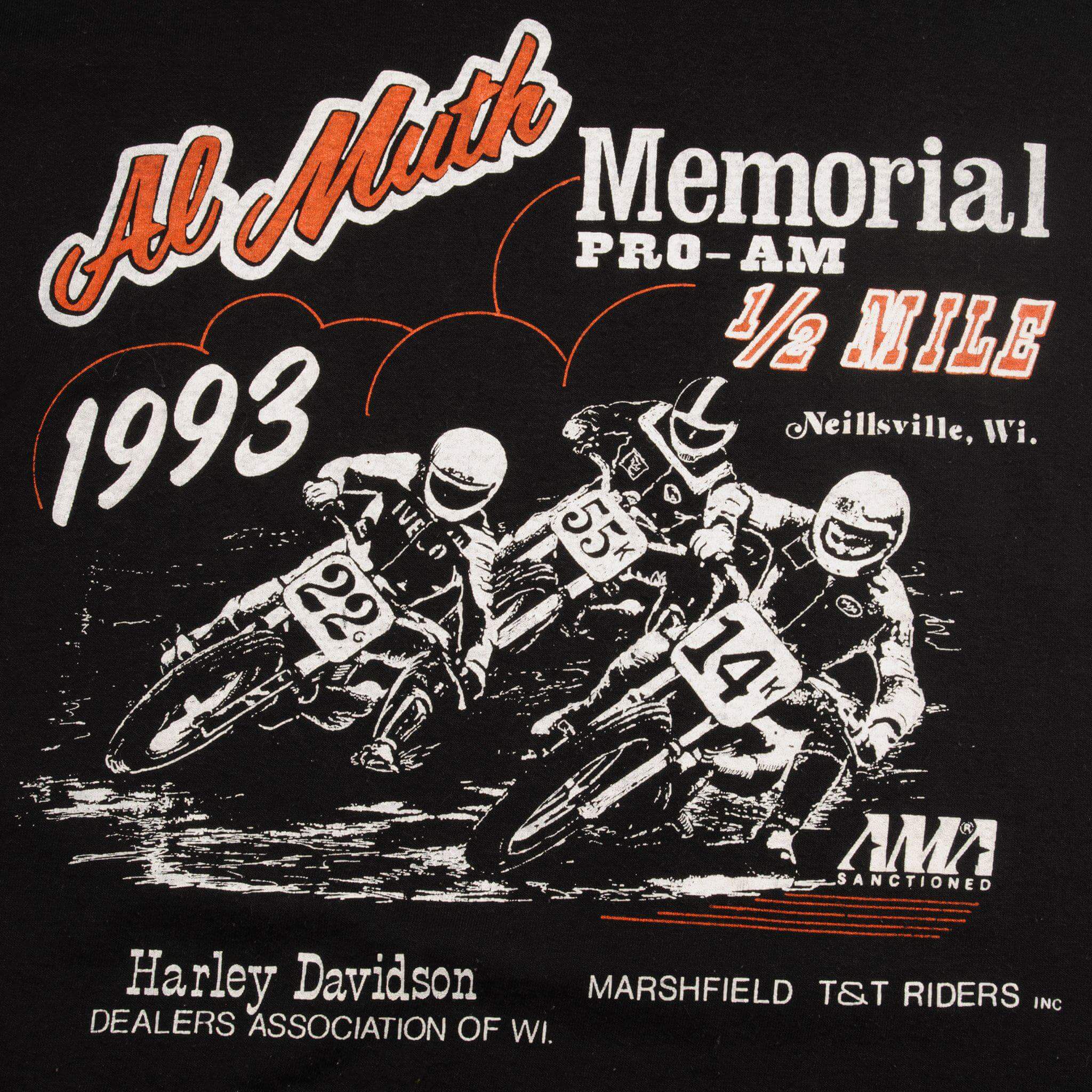 VINTAGE HARLEY DAVIDSON MEMORIAL PRO AM AMA TEE SHIRT 1993 MEDIUM MADE IN USA