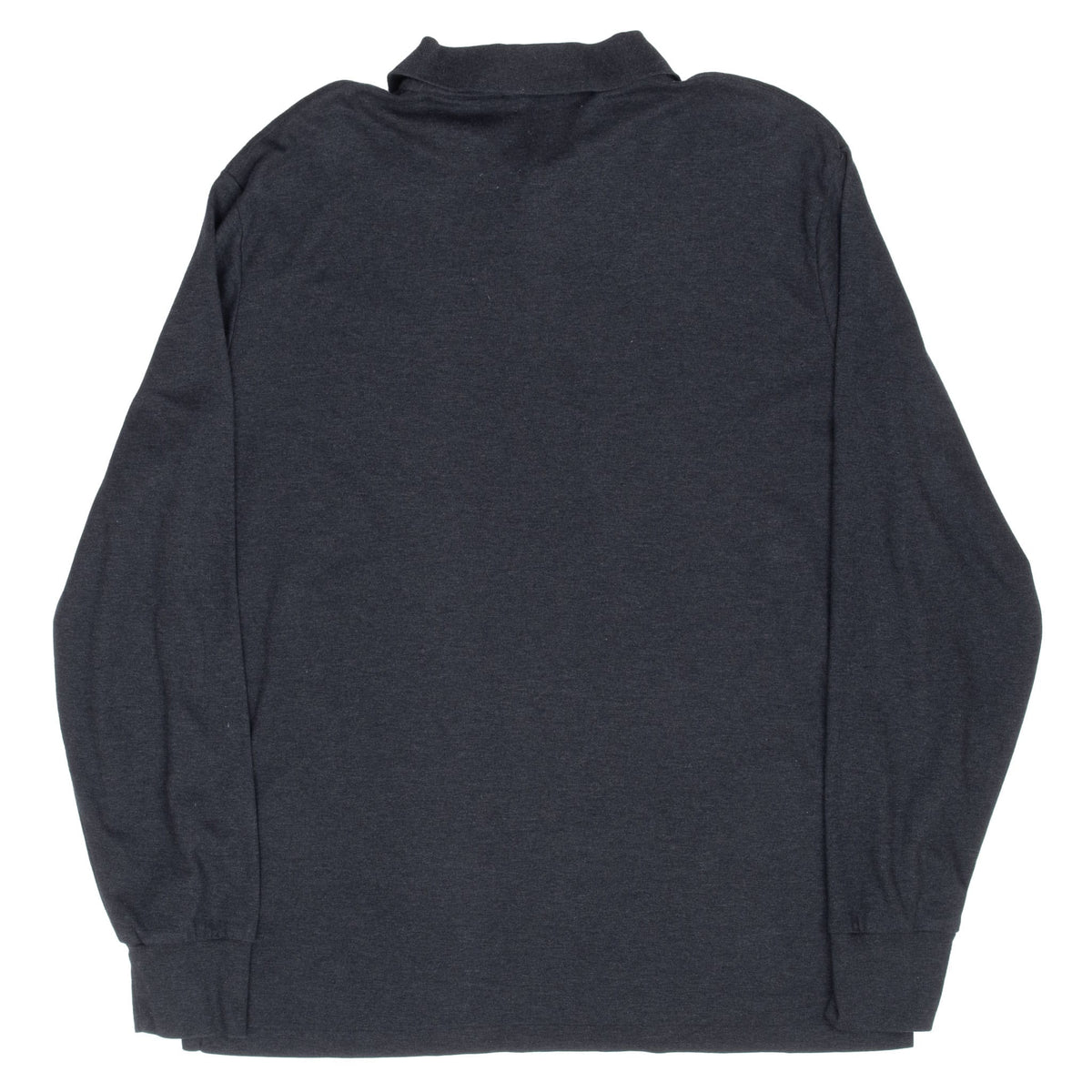 Back of dark grey Ralph Lauren long-sleeve polo shirt