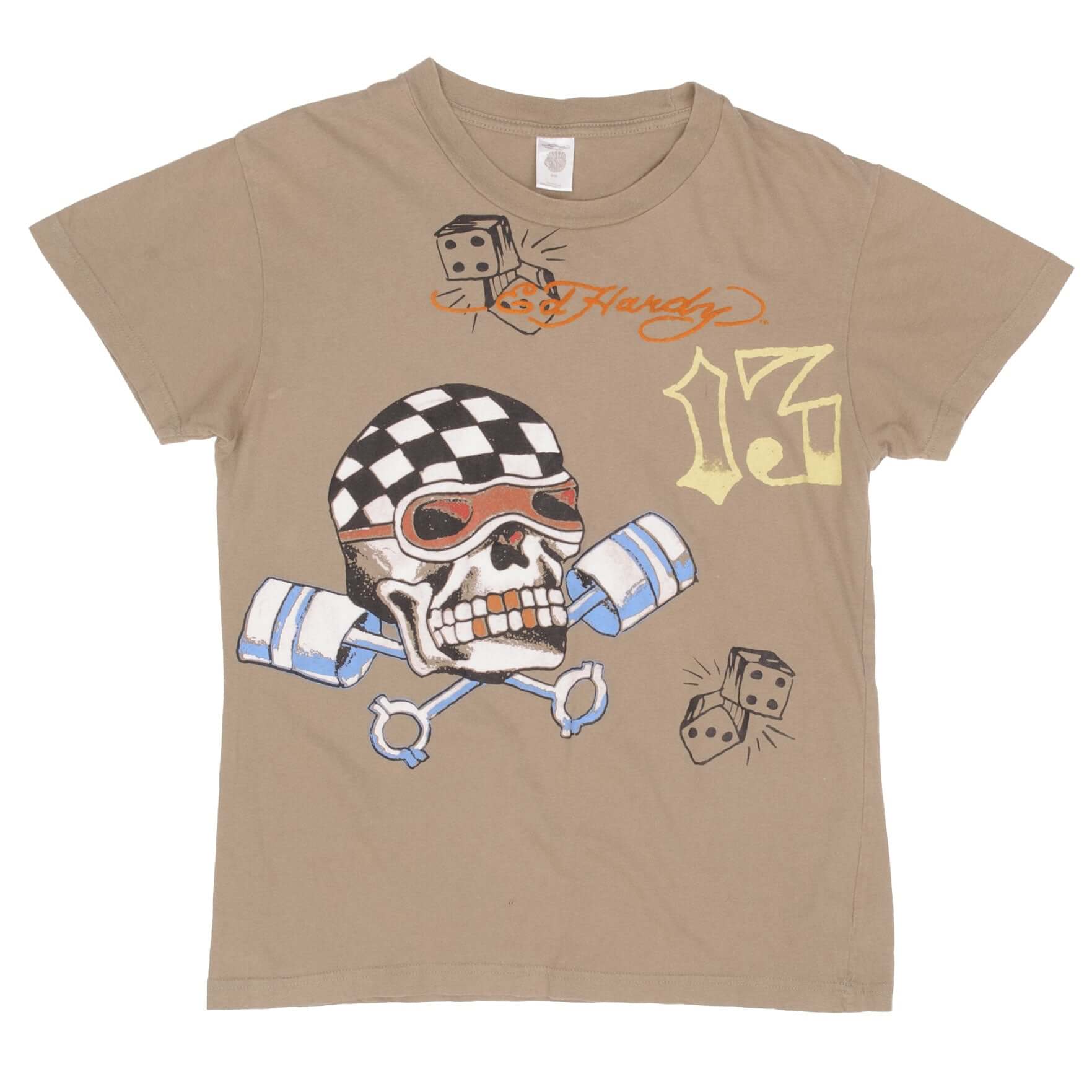 Vintage Ed Hardy By Christian Audigier Skull Tee Shirt 2000S Size Medium