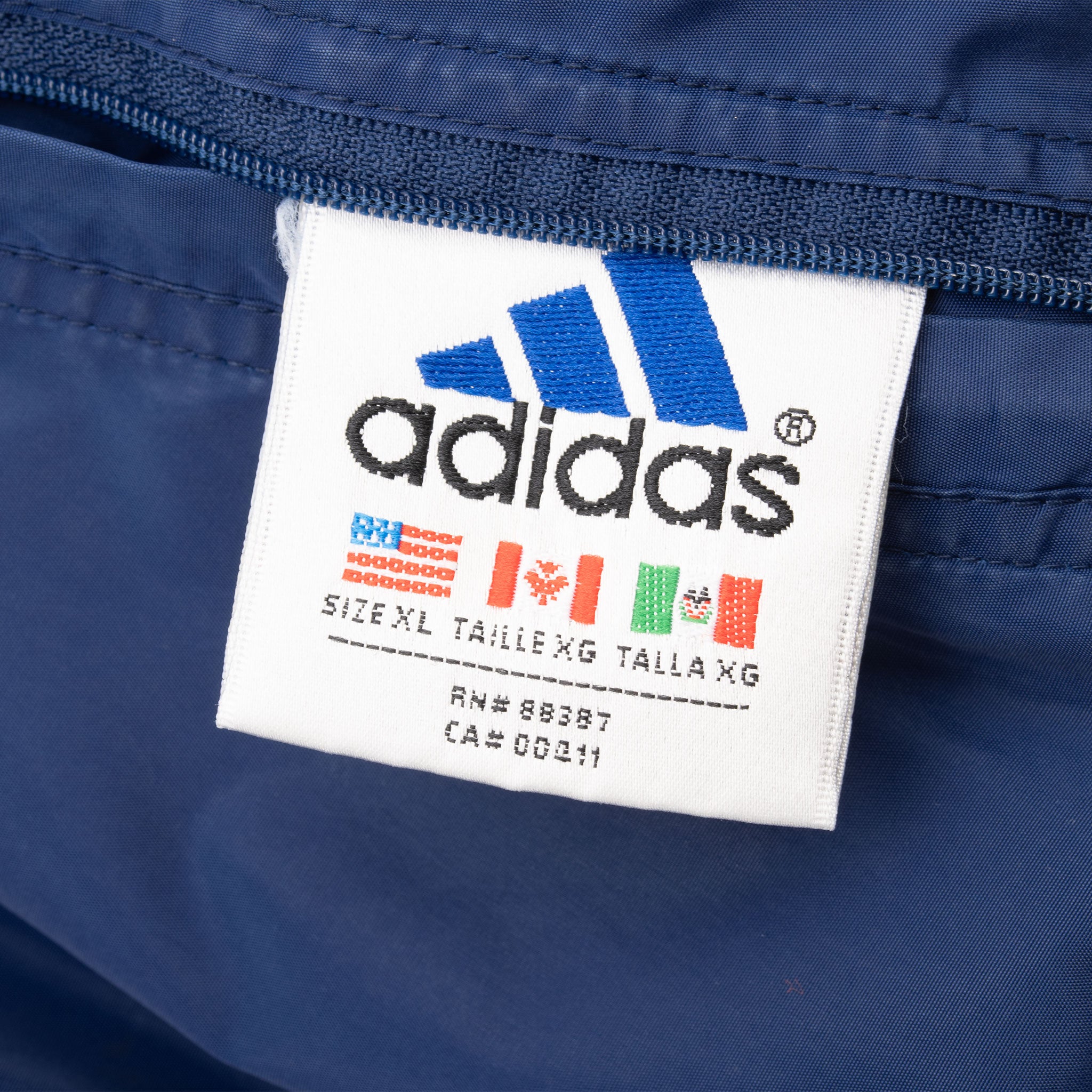 Vintage Adidas Reversible Nylon Windbreaker Hooded Jacket 1990S Size XL