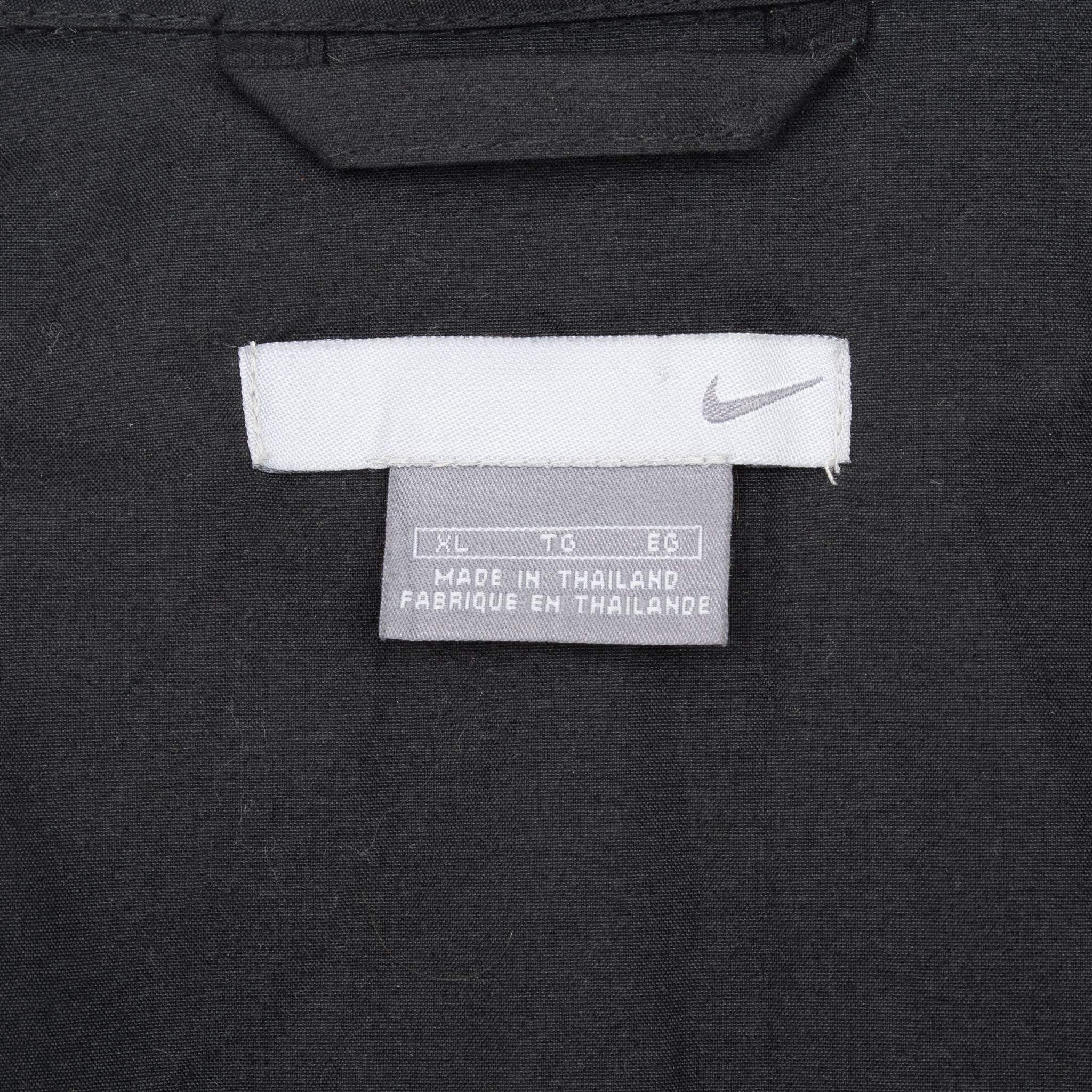Vintage Nike Classic Black Windbreaker Track Jacket 2000S Size XL