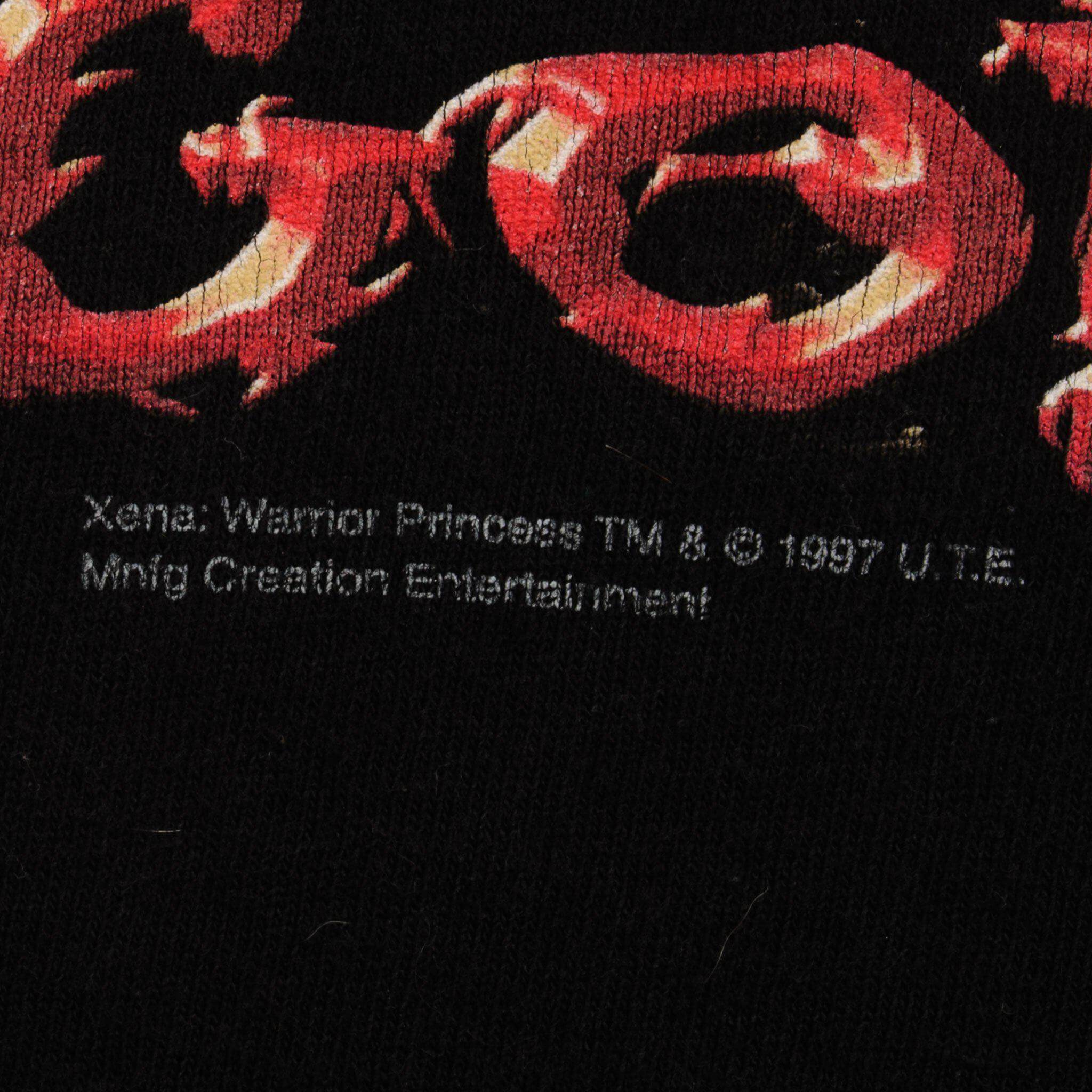 VINTAGE XENA ARES GOD OF WAR TEE SHIRT 1997 SIZE MEDIUM MADE IN USA