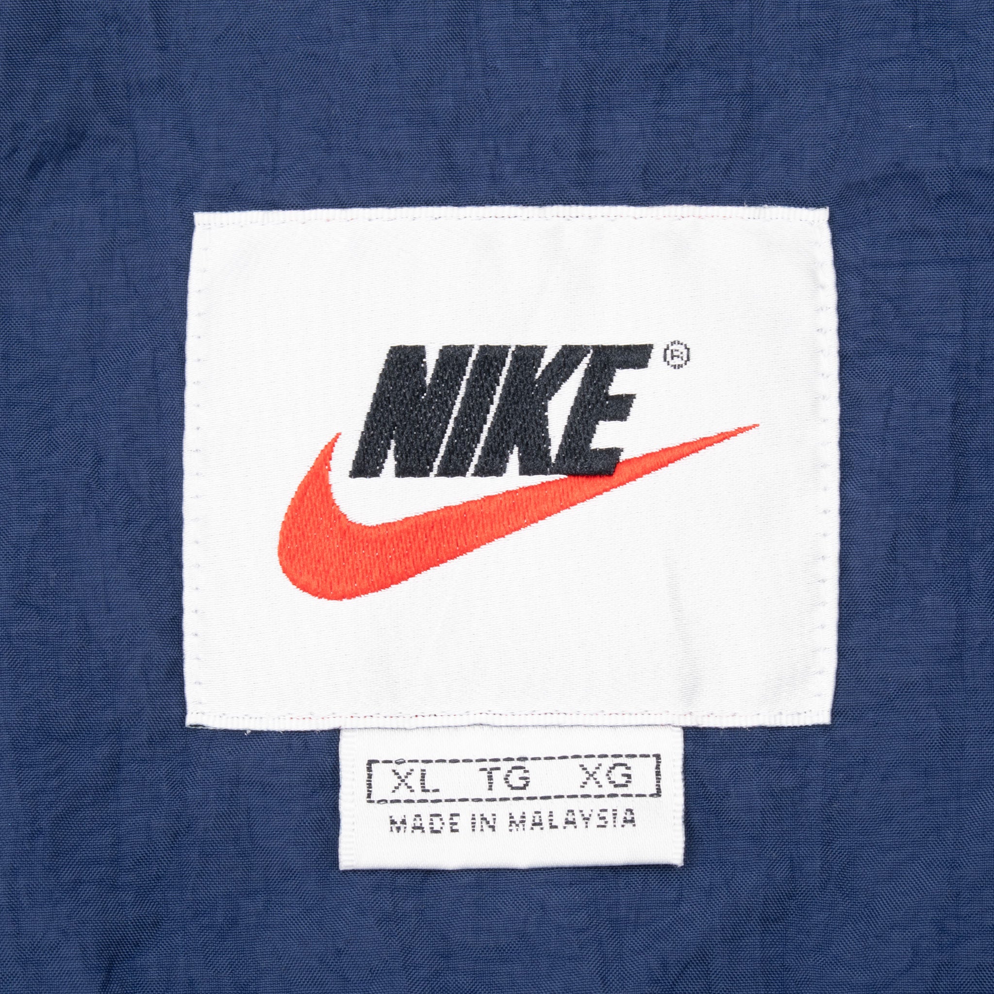 Vintage Nike Classic Swoosh Navy Blue Windbreaker Jacket 1990S Size XL