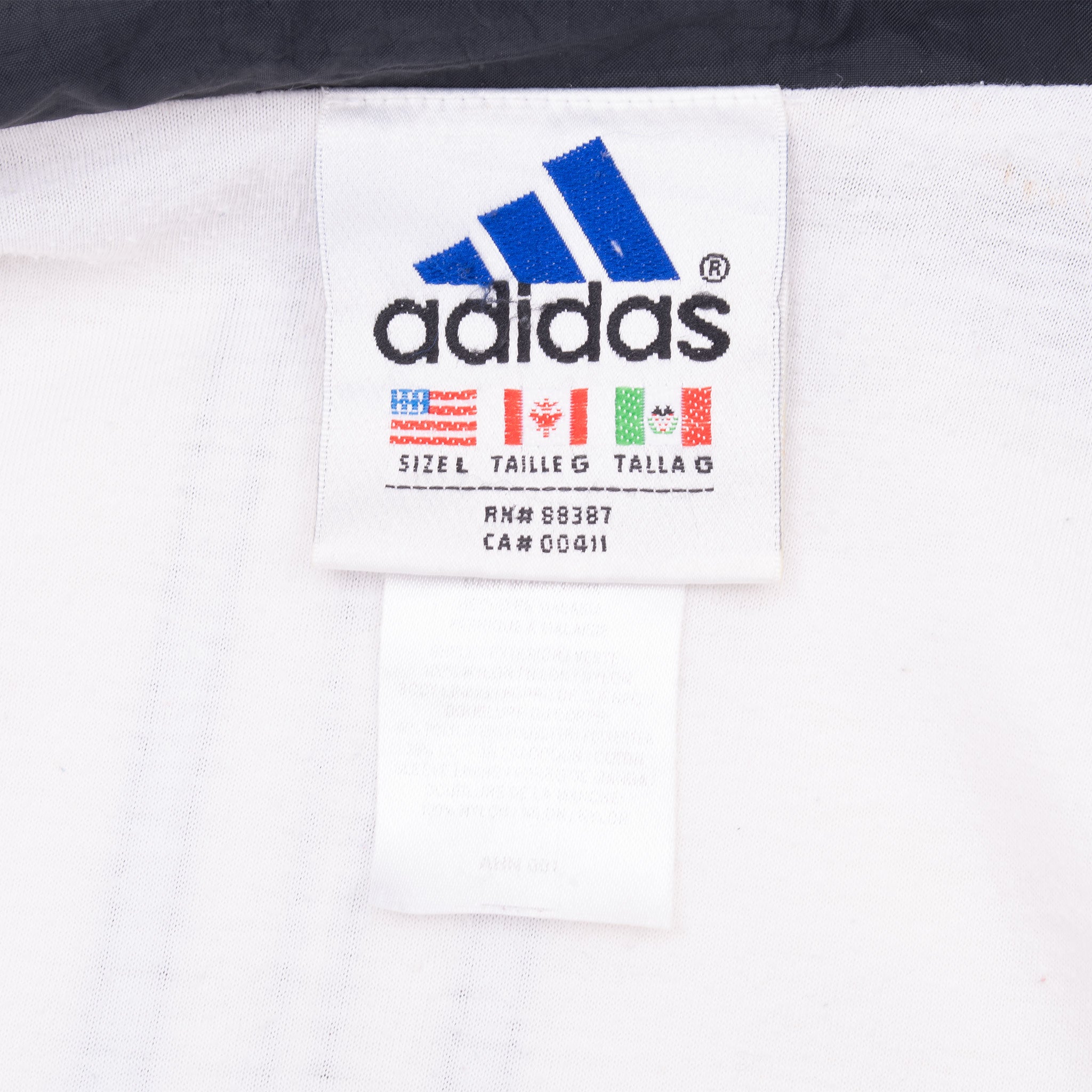 Vintage Adidas 3 Stripes Black Windbreaker Jacket 1990S Size Xl