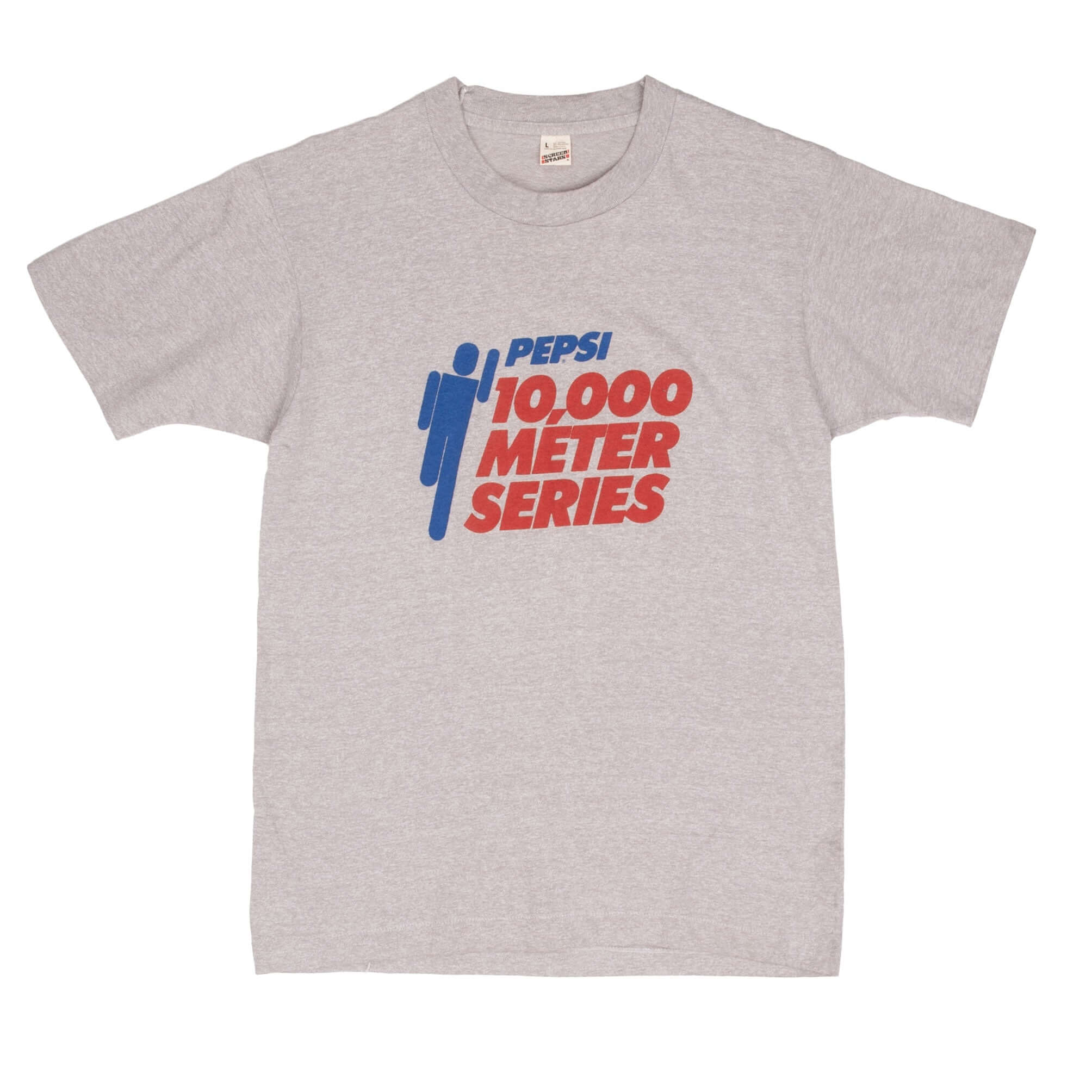Vintage Pespi Cola 10,000 Meter Series Tee Shirt 1980s Size Small Made In USA With Single Stitch Sleeves