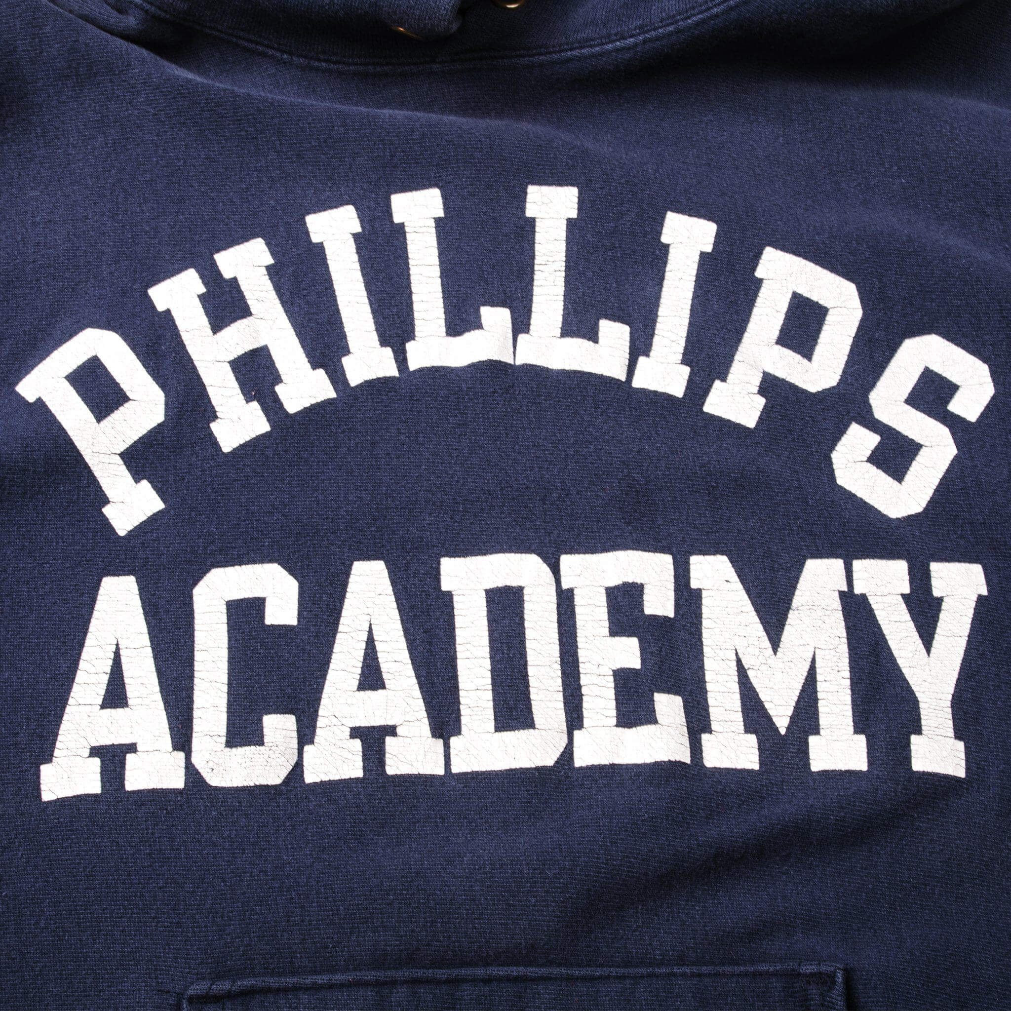 Vintage Champion Reverse Weave Phillips Academy Hoodie Sweatshirt 1990-Mid 1990’s Size Large Made In USA.