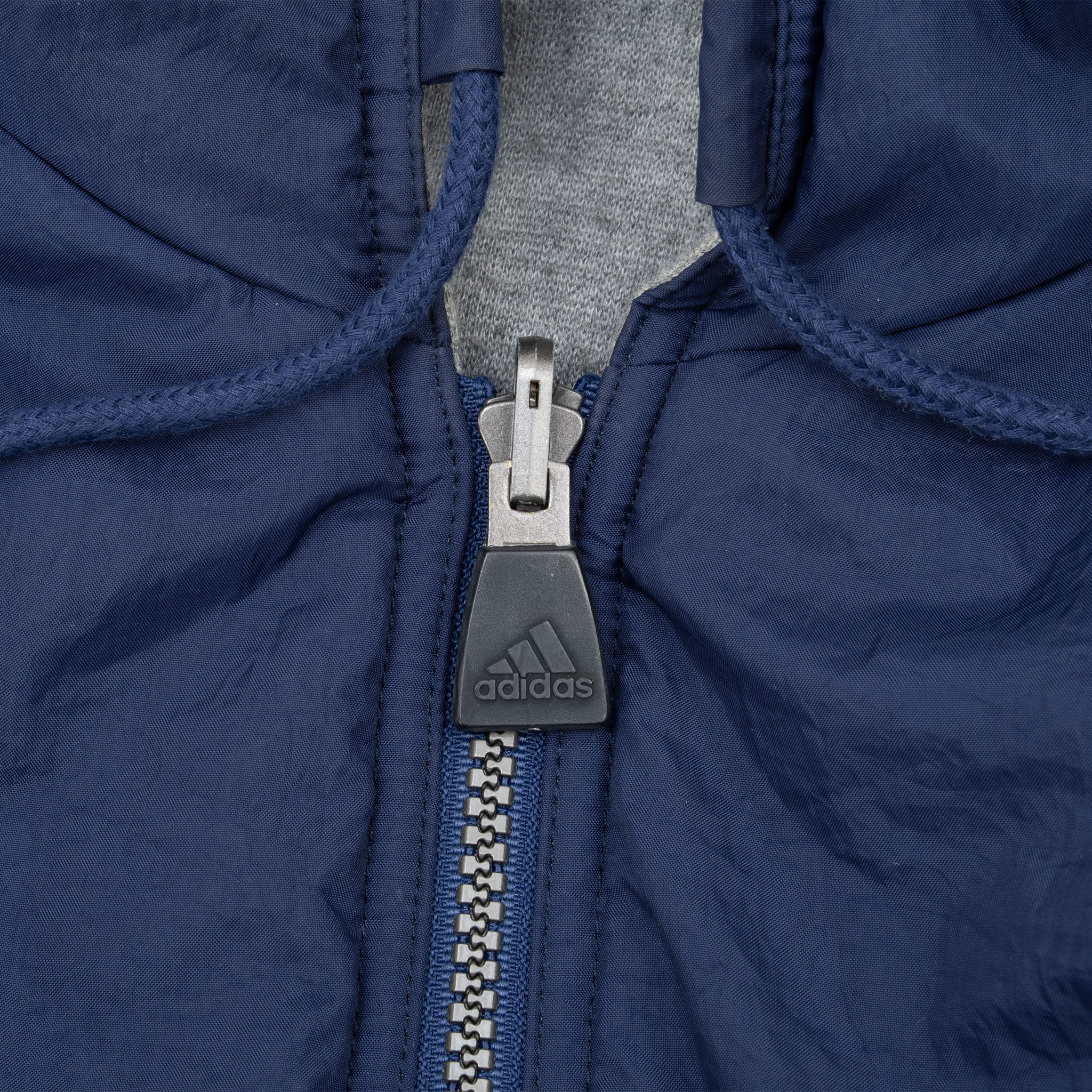 Vintage Adidas Reversible Nylon Blue Windbreaker Hooded Jacket 1990S Size XL