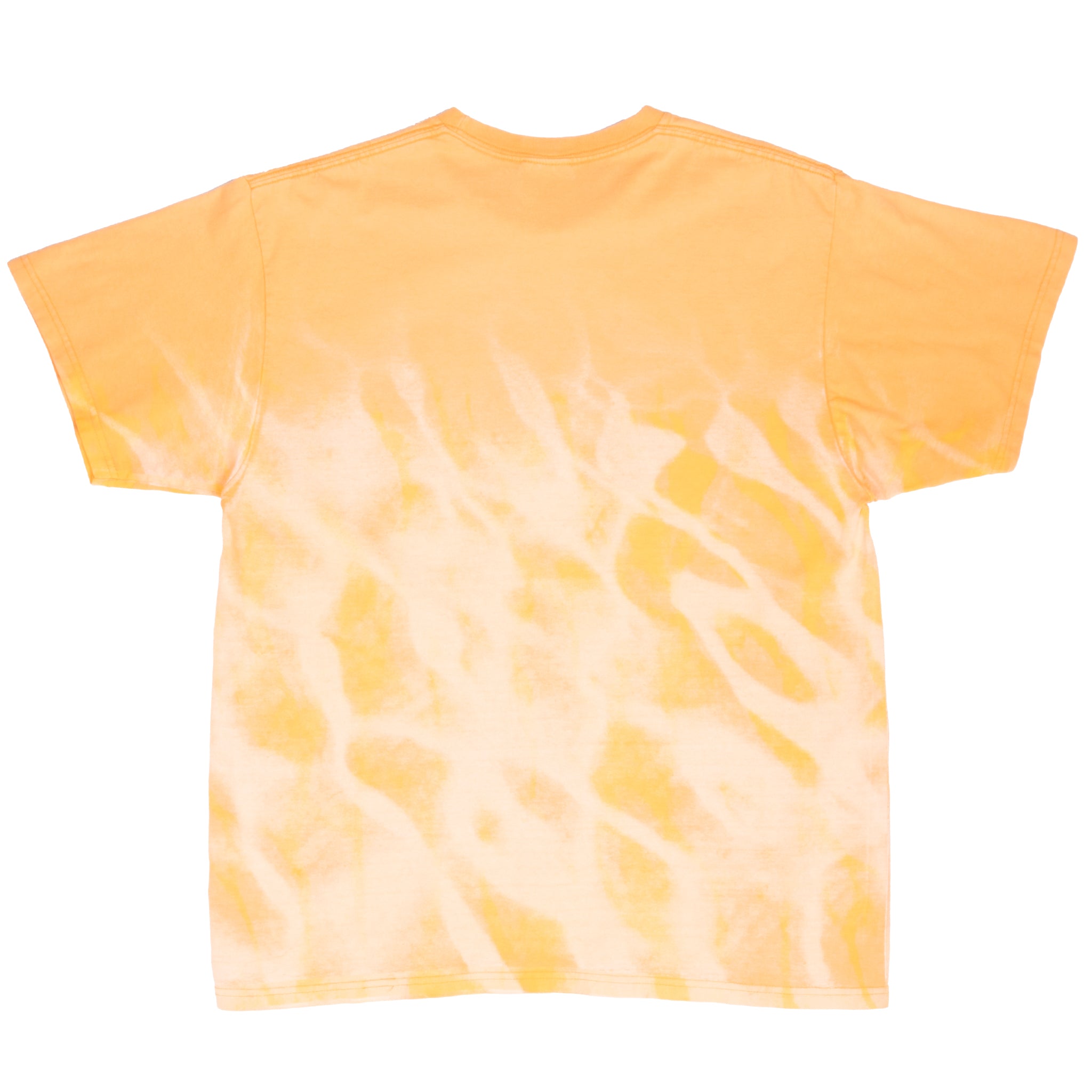 Back of orange and white tie-dye Nike T-shirt