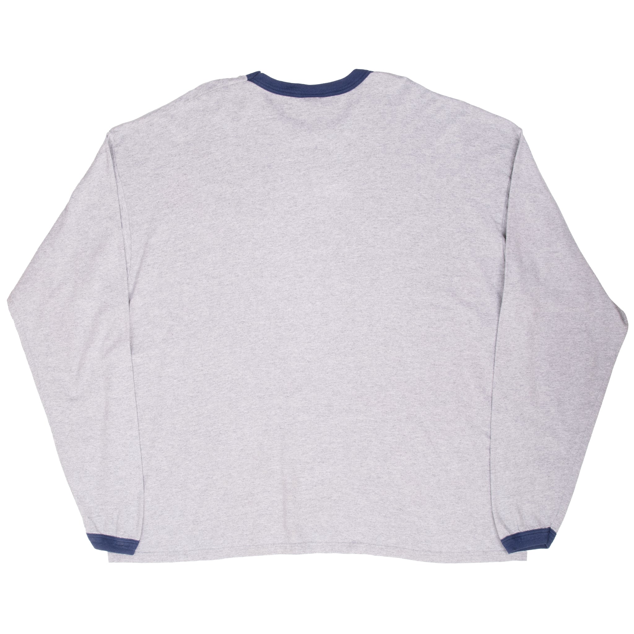 Vintage Nike Swoosh Grey Long Sleeve Ringer Tee Shirt 1990S Size 2XL Made In Usa