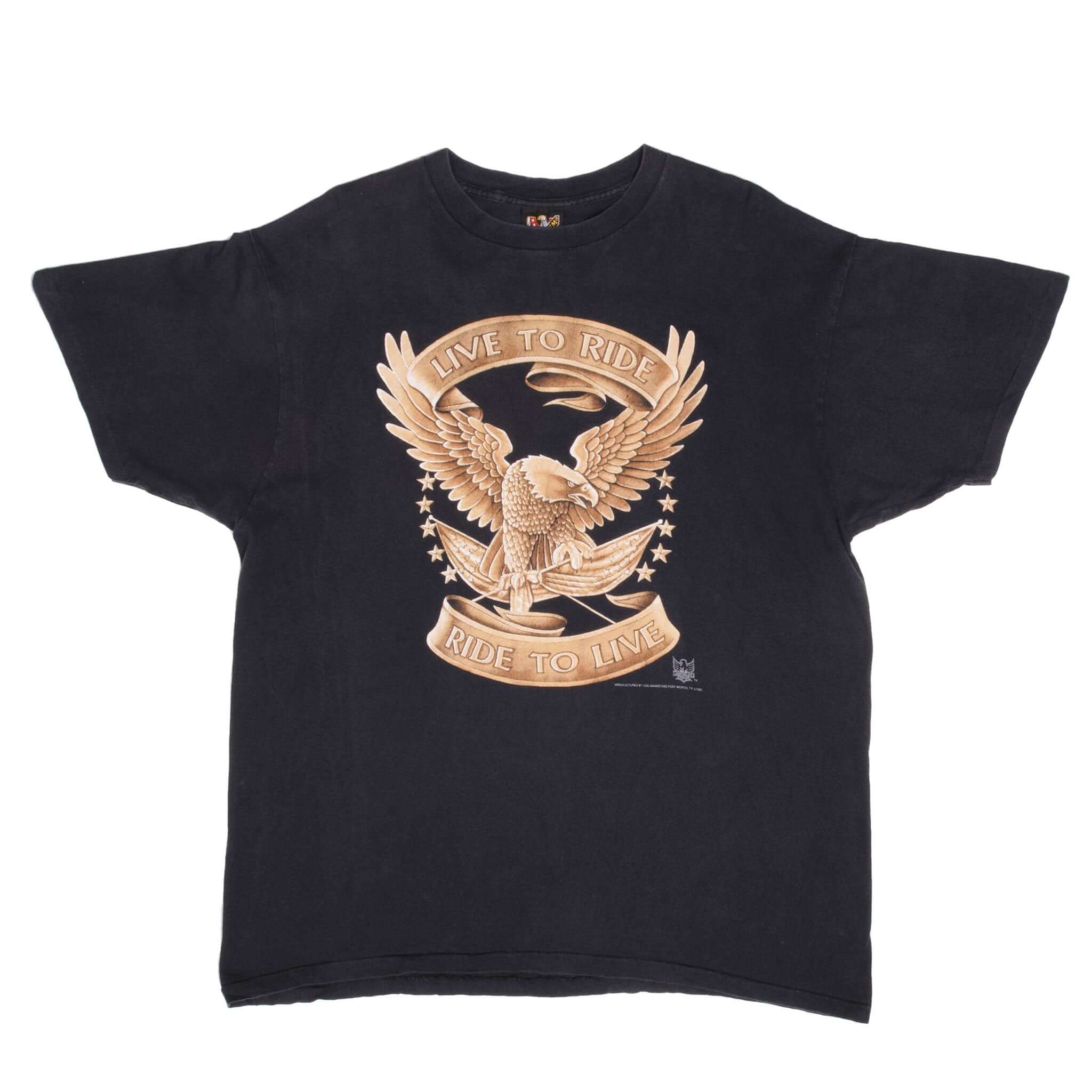 Vintage 3D Emblem Harley Davidson Tee Shirt 1993 Size XL Made In USA With Single Stitch Sleeves