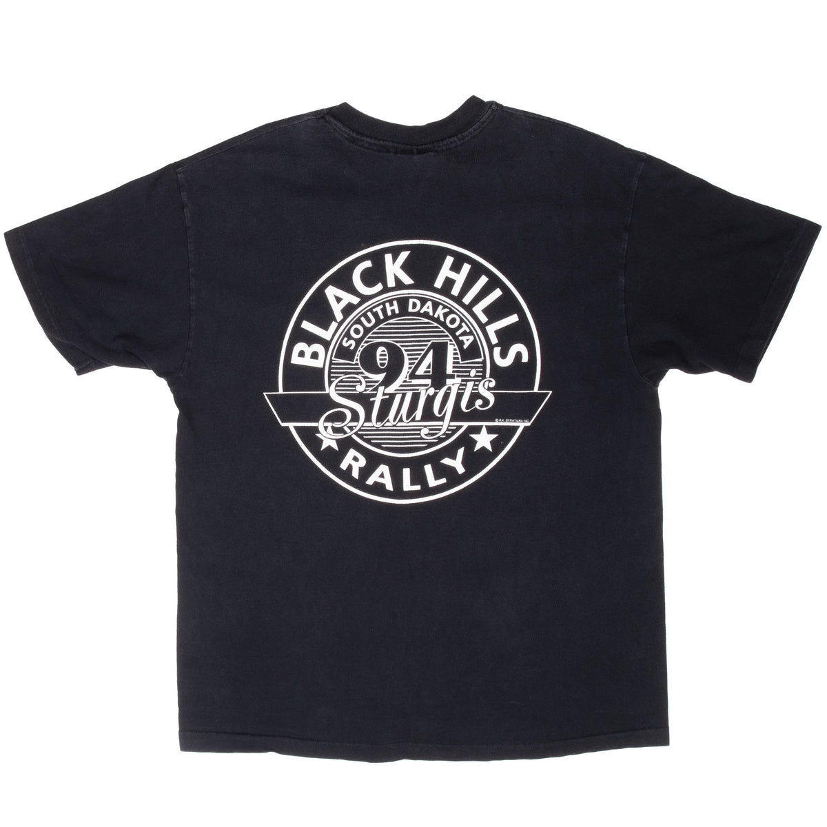 Vintage Harley Davidson Black Hill Rally 1994 South Dakota Tee Shirt With Single Stitch Made In Usa Size Large