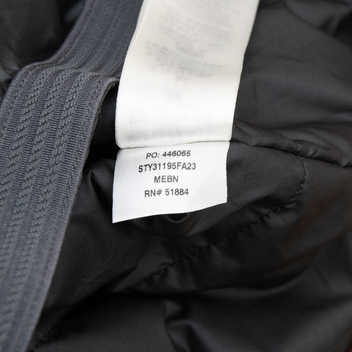 Interior style label showing Patagonia STY31195FA23 and size medium