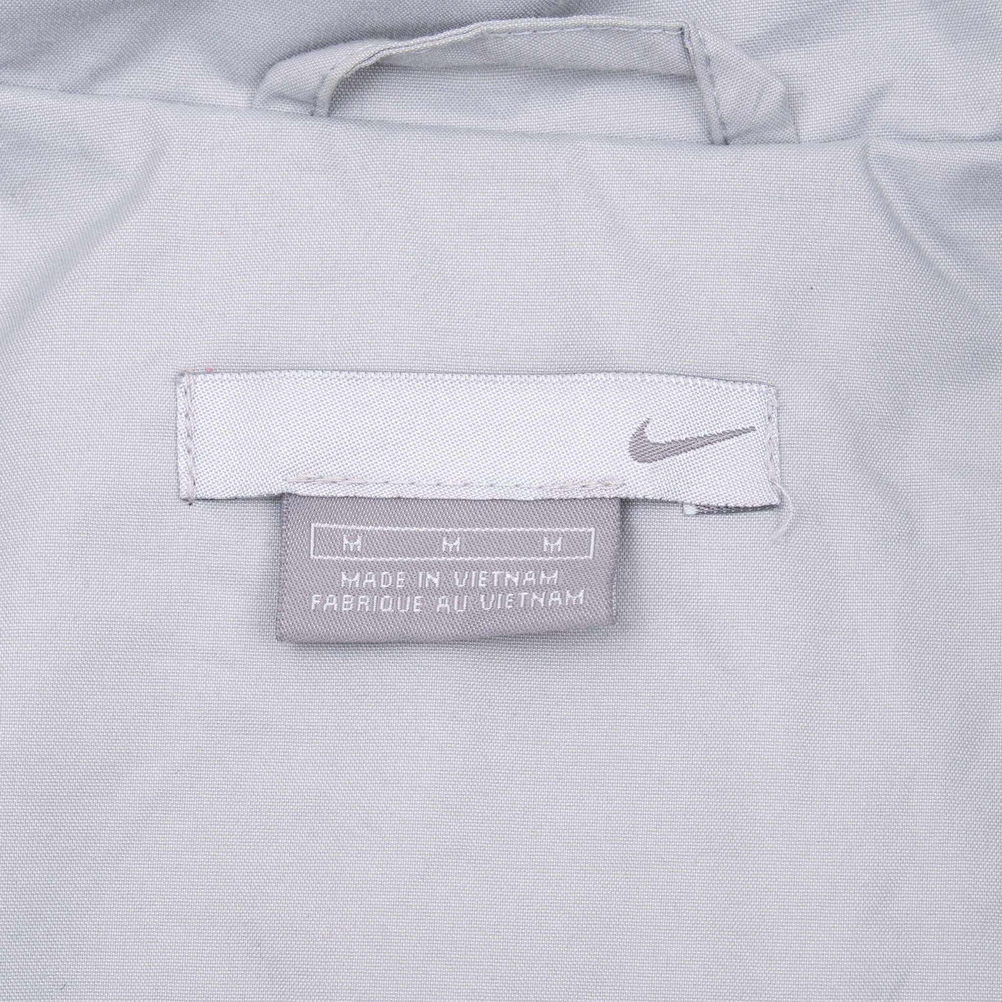 Vintage Nike Classic Swoosh Grey And Black Windbreaker Jacket 2000S Size Medium