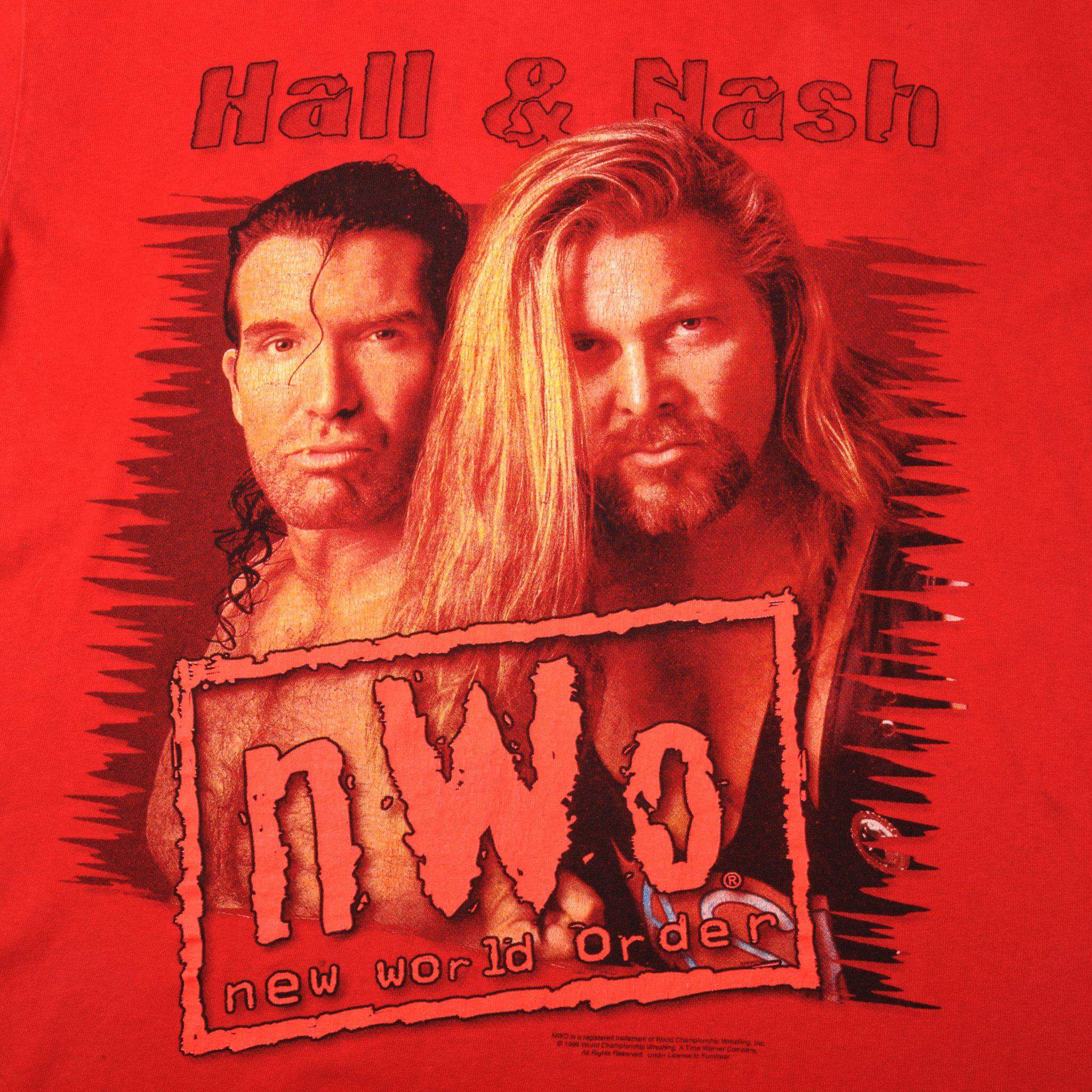 VINTAGE WRESTLING WCW NWO HALL and NASH TEE SHIRT 1998 SIZE LARGE