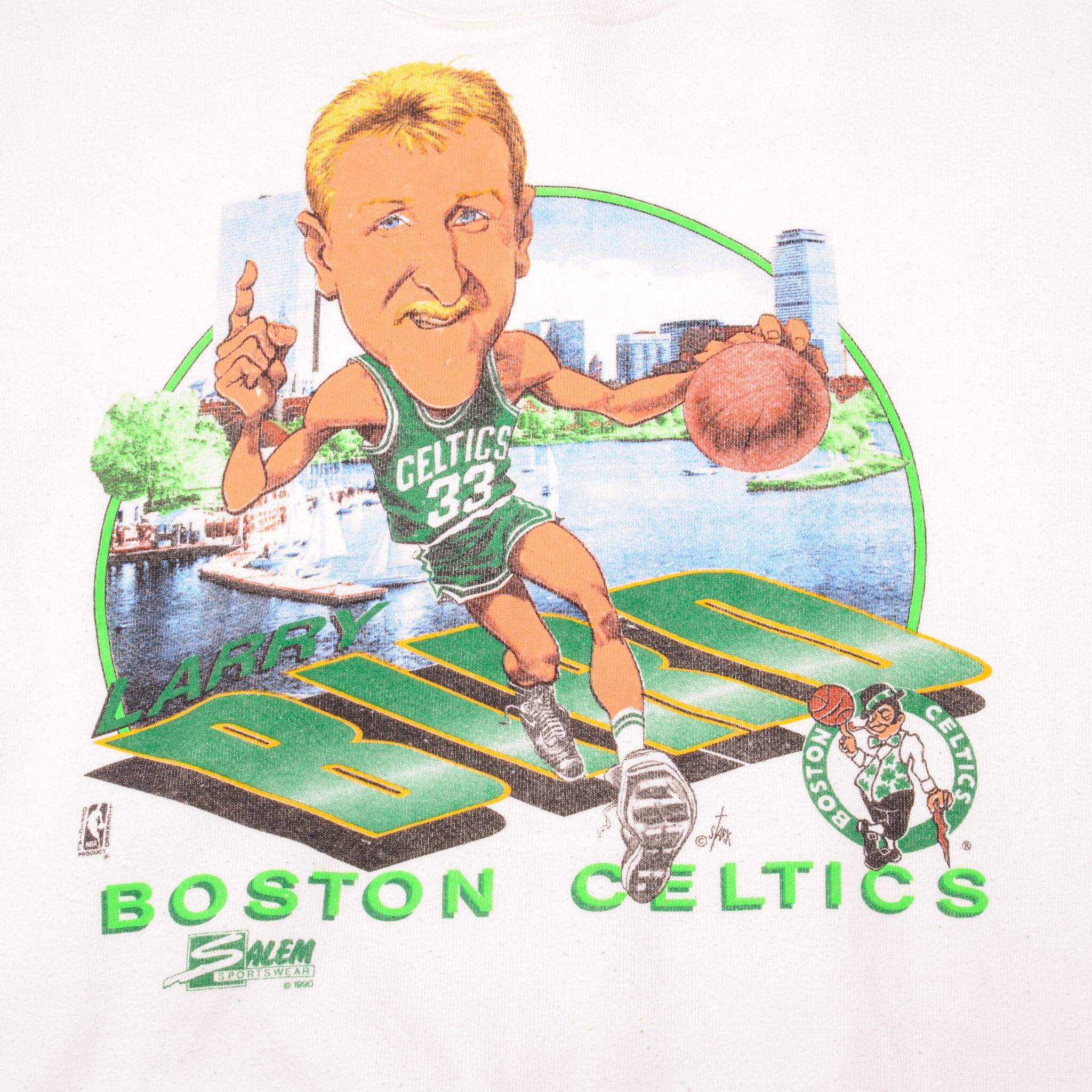 VINTAGE NBA LARRY BIRD BOSTON CELTICS SWEATSHIRT 1990 SIZE LARGE MADE IN USA