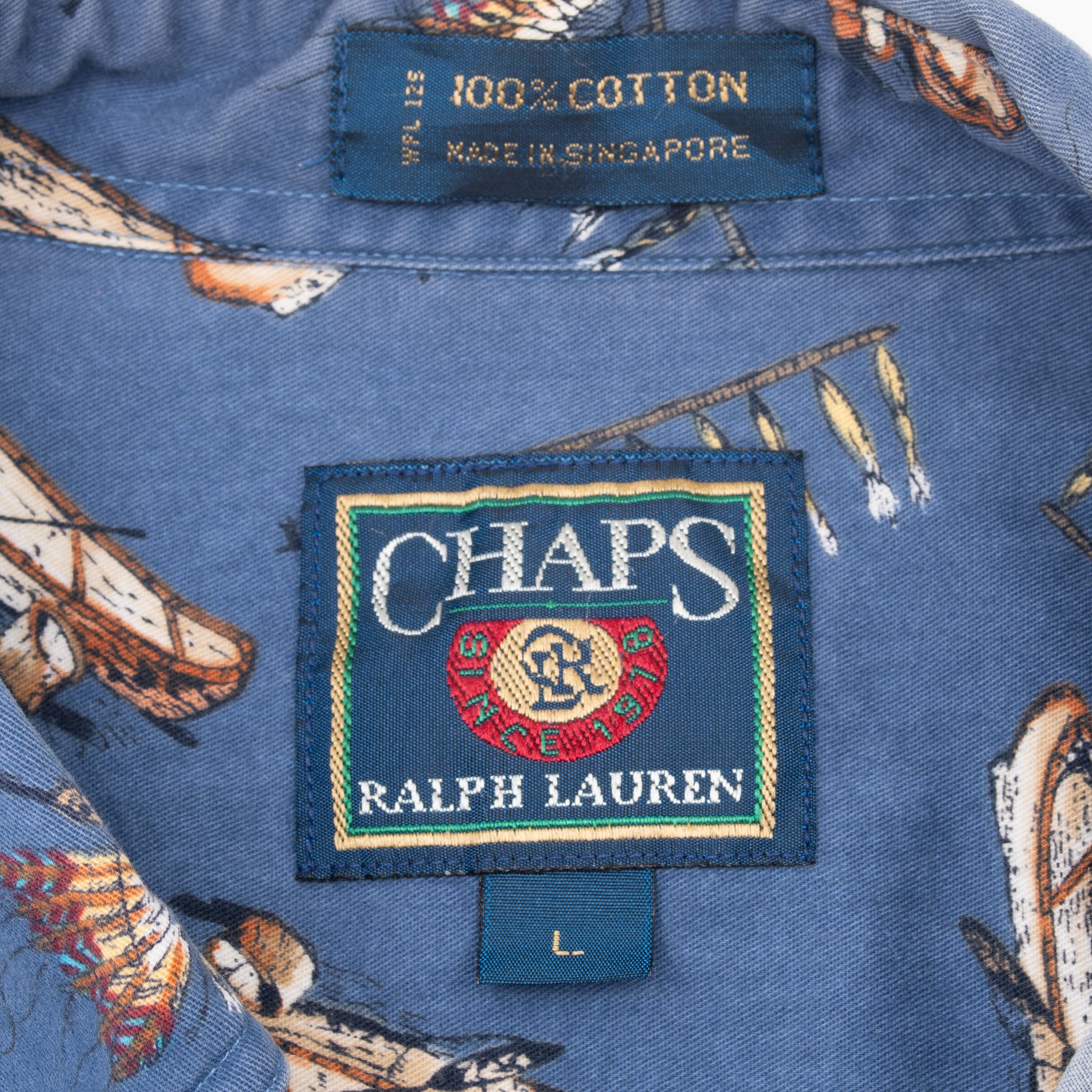Vintage Chaps Ralph Lauren Indian Pattern Pocket shirt 1990S Size Large