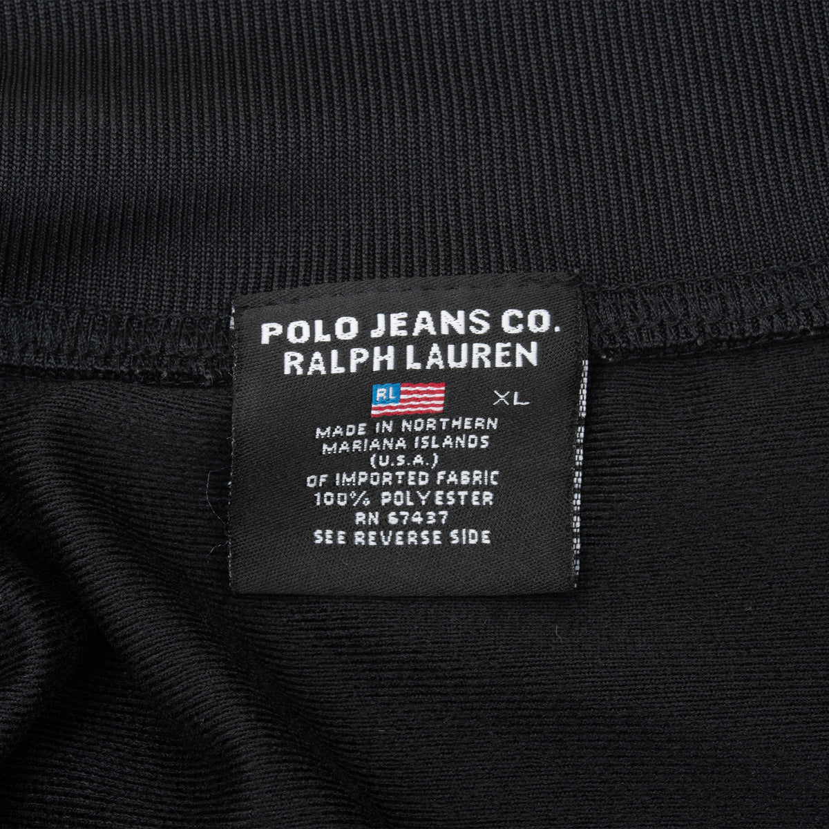 Polo Jeans Co. Ralph Lauren XL neck label with Northern Mariana Islands manufacturing text