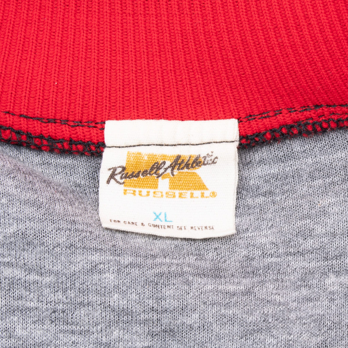 Russell Athletic size XL neck label inside Texas Tech bomber jacket