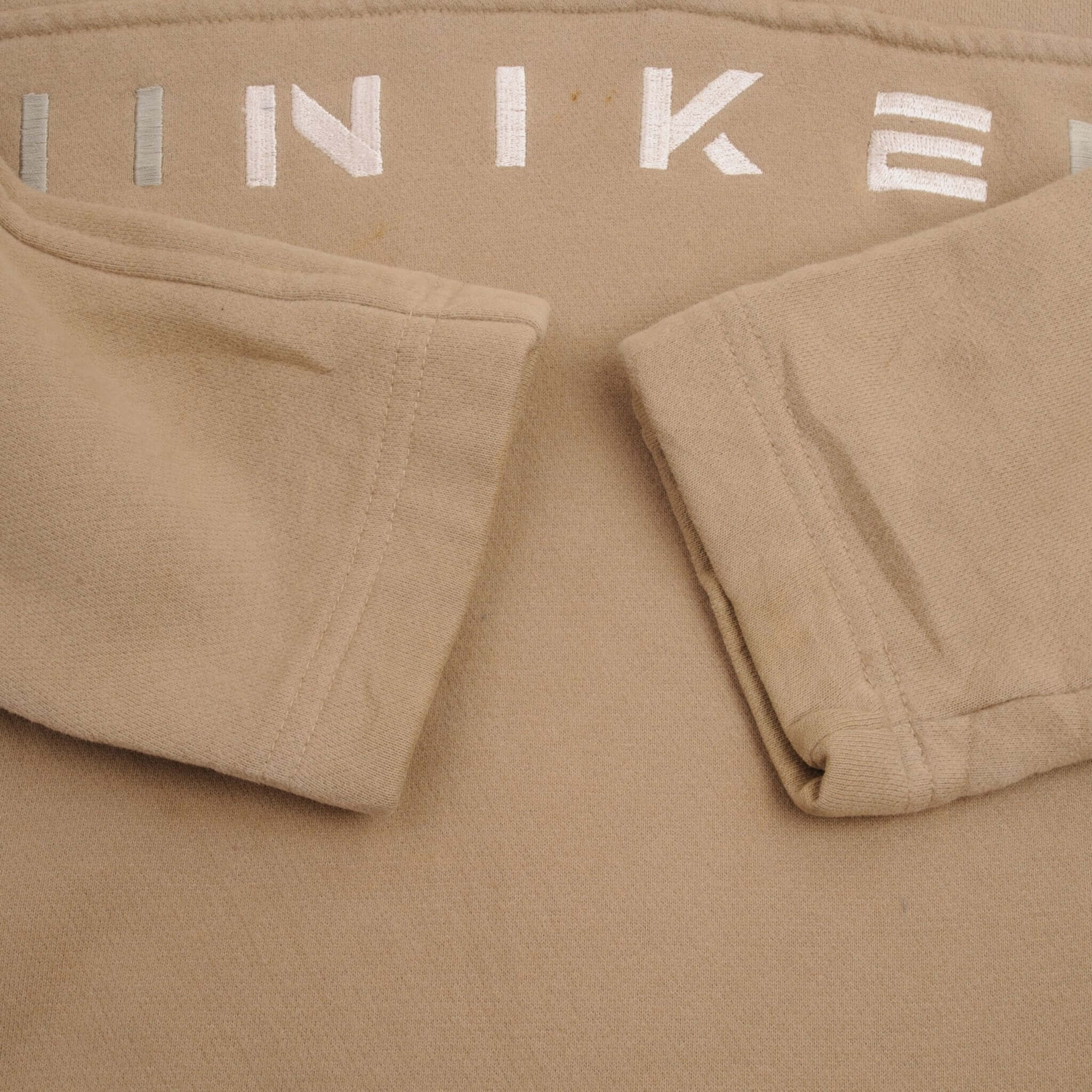 Vintage Nike Spell Out Quarter Zip Beige Sweatshirt 1990S Size XL