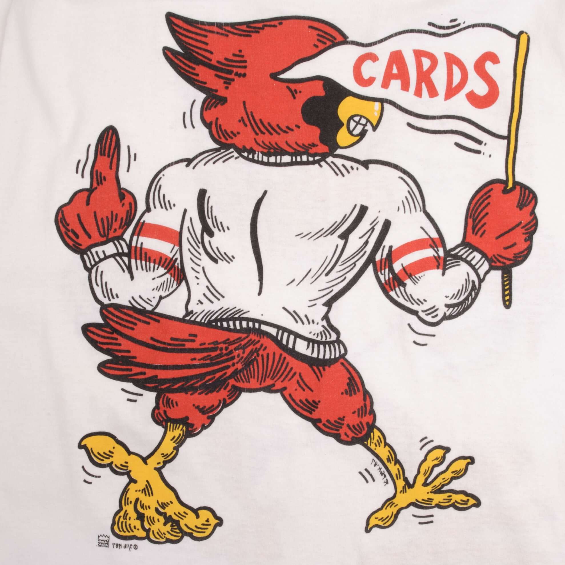 Vintage Louisville Cardinals Football Tee Shirt 1987 Size Large Made In USA With Single Stitch Sleeves.