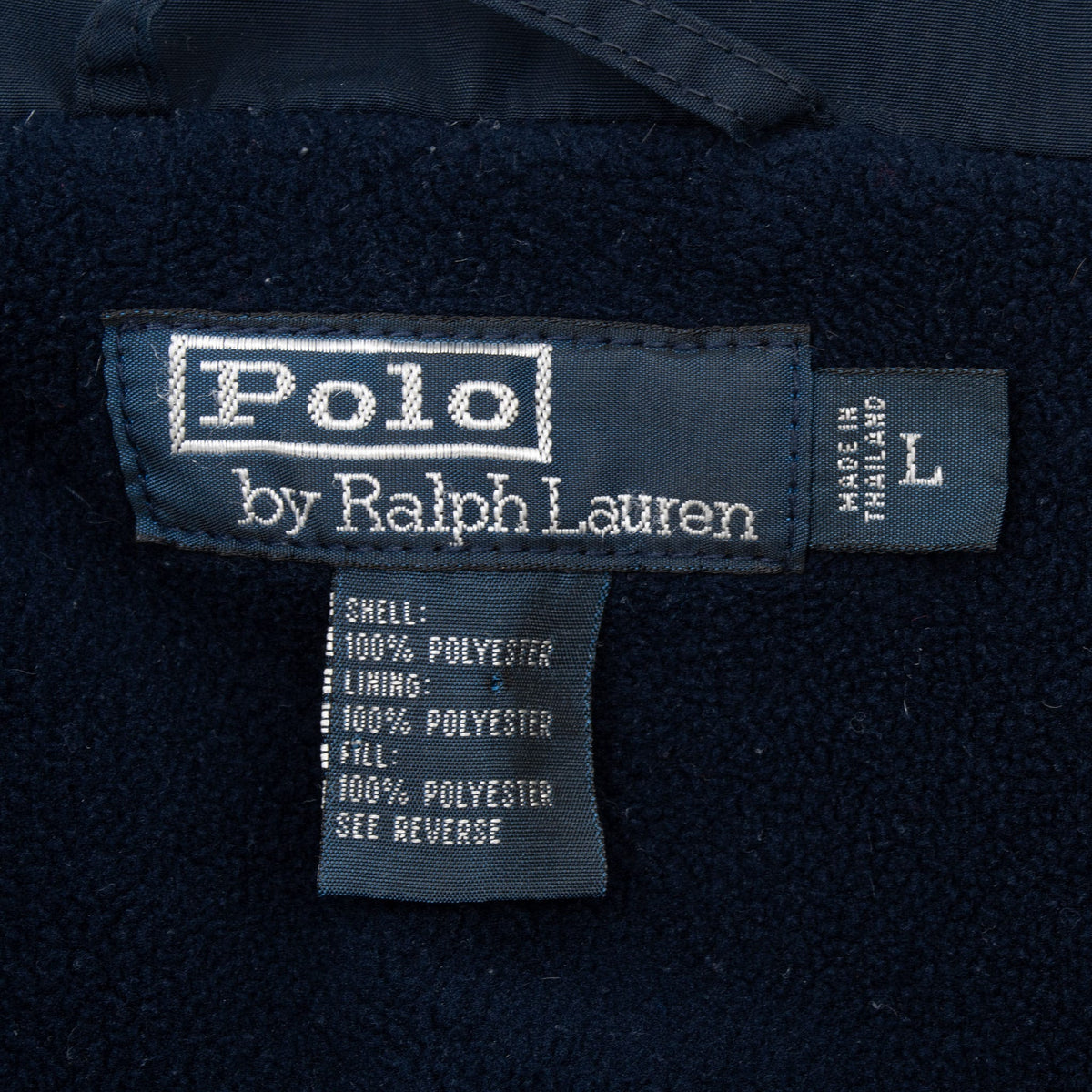 Polo by Ralph Lauren neck and care labels marked size large