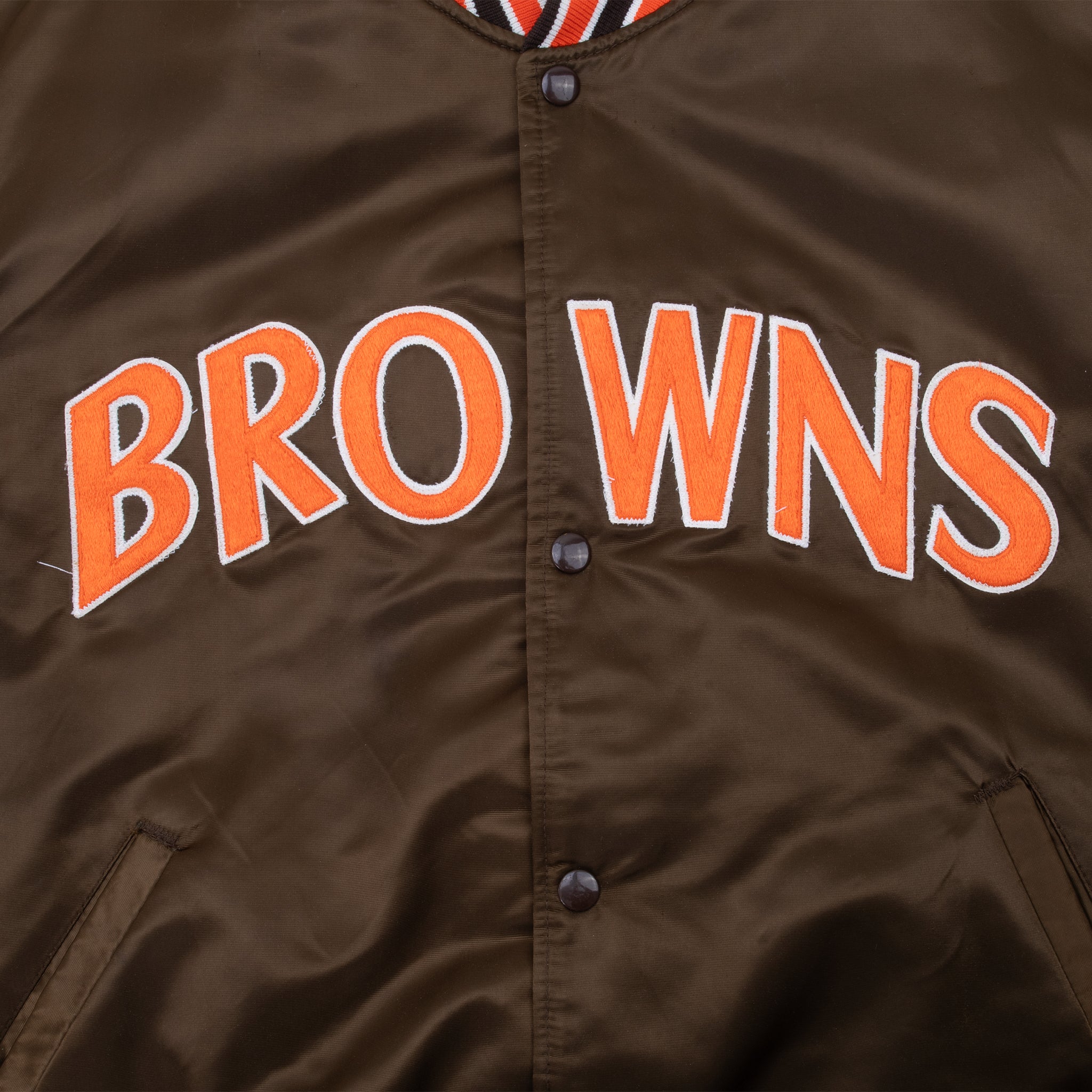 Vintage Nfl Cleveland Browns Starter Bomber Satin Jacket 1990S Size Large