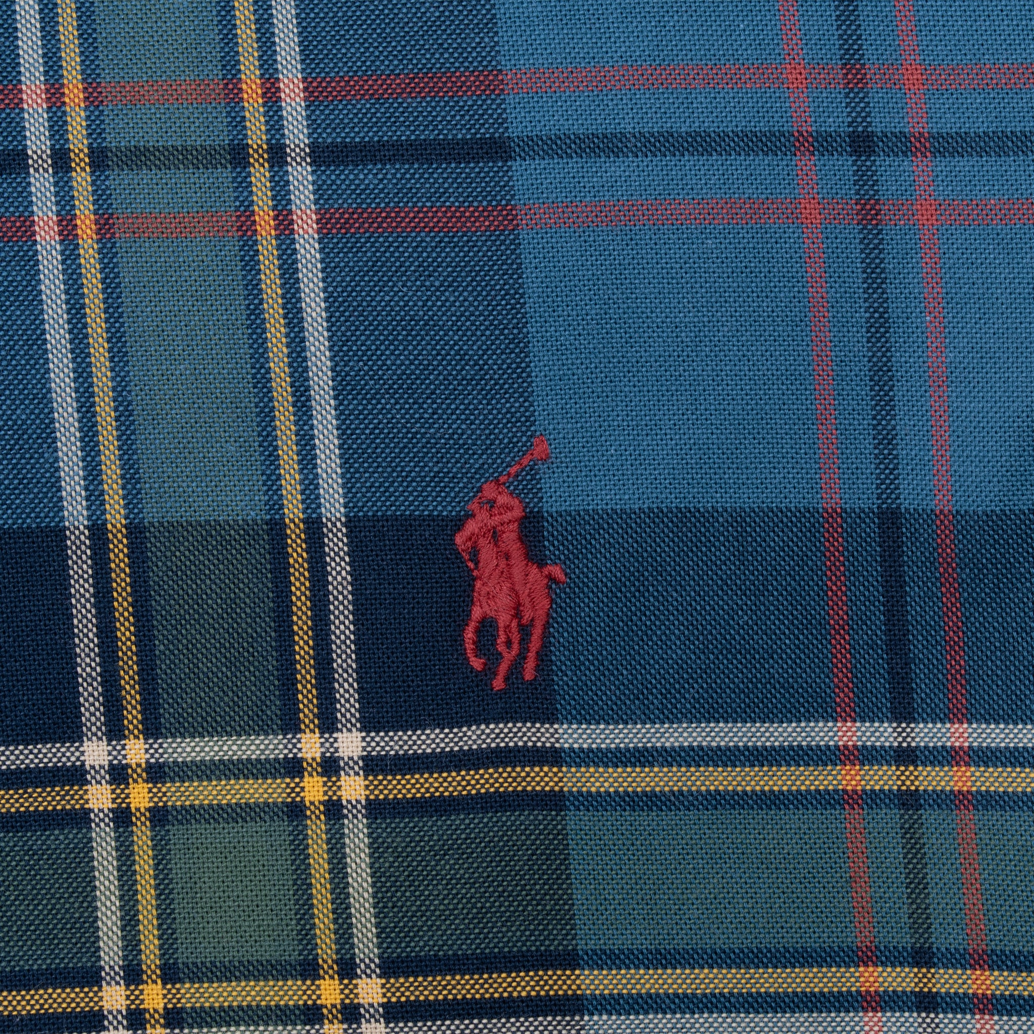 Vintage Ralph Lauren Teal Plaid Shirt Size Medium