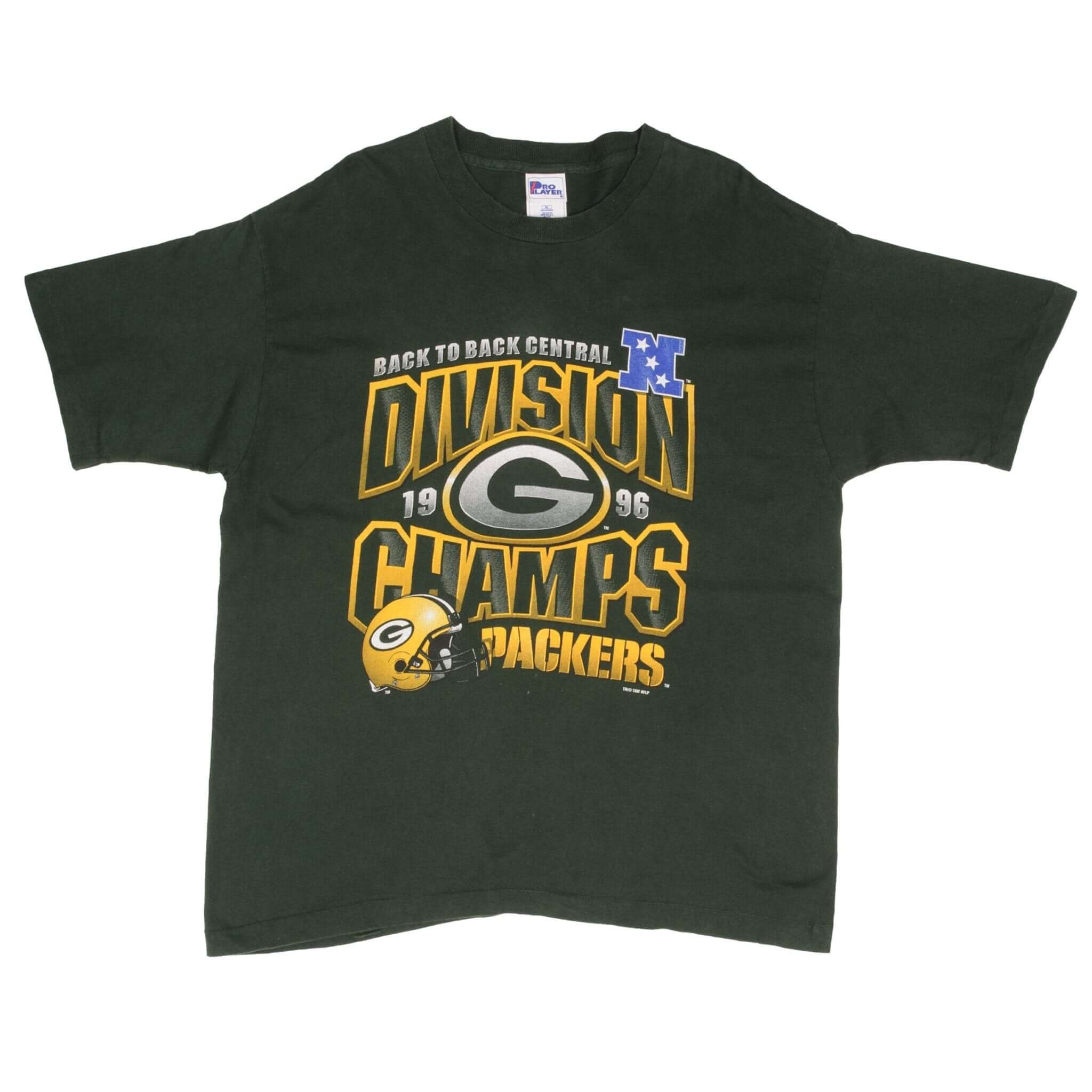 Vintage Nfl Green Bay Packers Division Champions 1996 Tee Shirt Size Xl Made In USA With Single Stitch Sleeves 